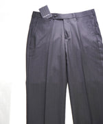 $795 ERMENEGILDO ZEGNA - Gray SILK “ACHILLFARM" Flat Front Trousers- 32W