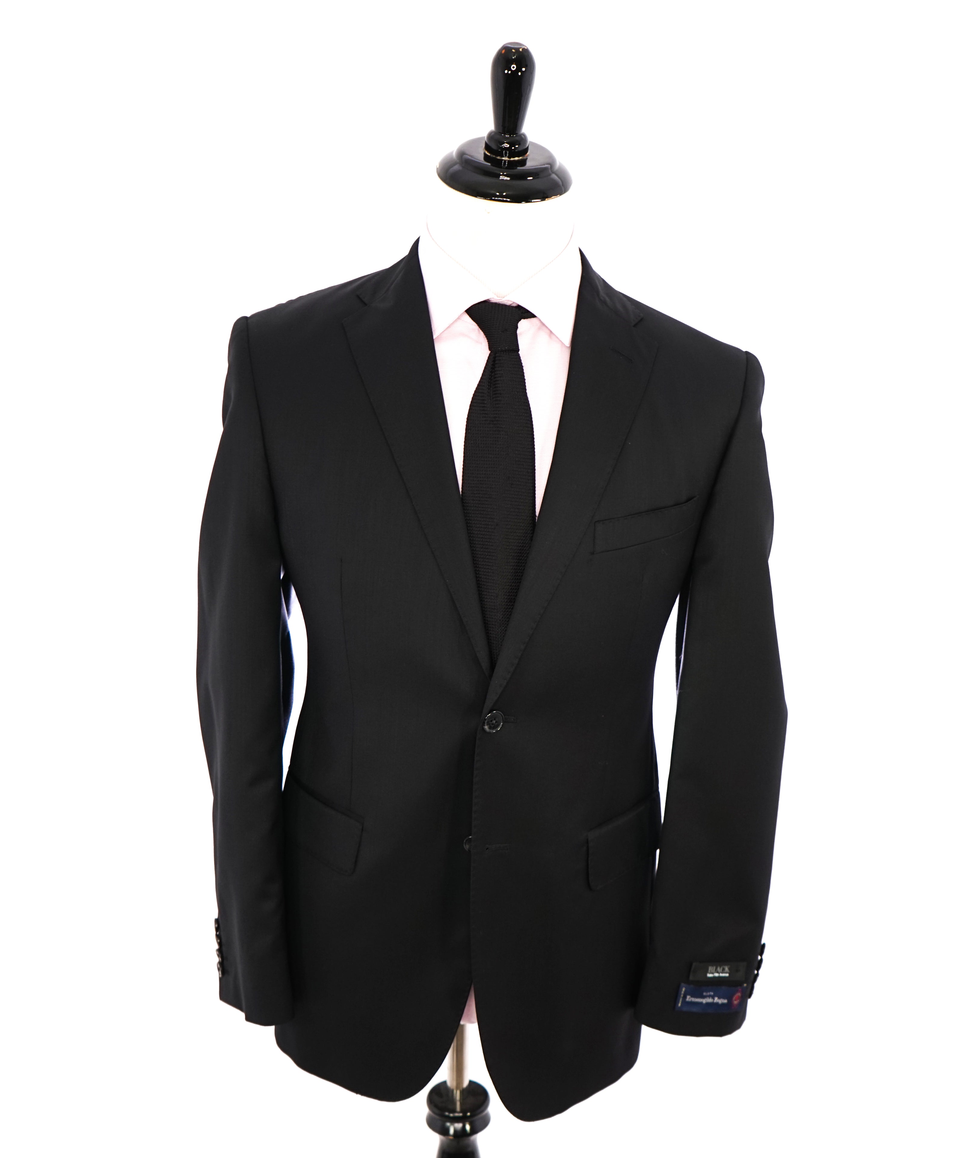 ERMENEGILDO ZEGNA - By SAKS FIFTH AVENUE SILK BLEND Black Suit - 40R