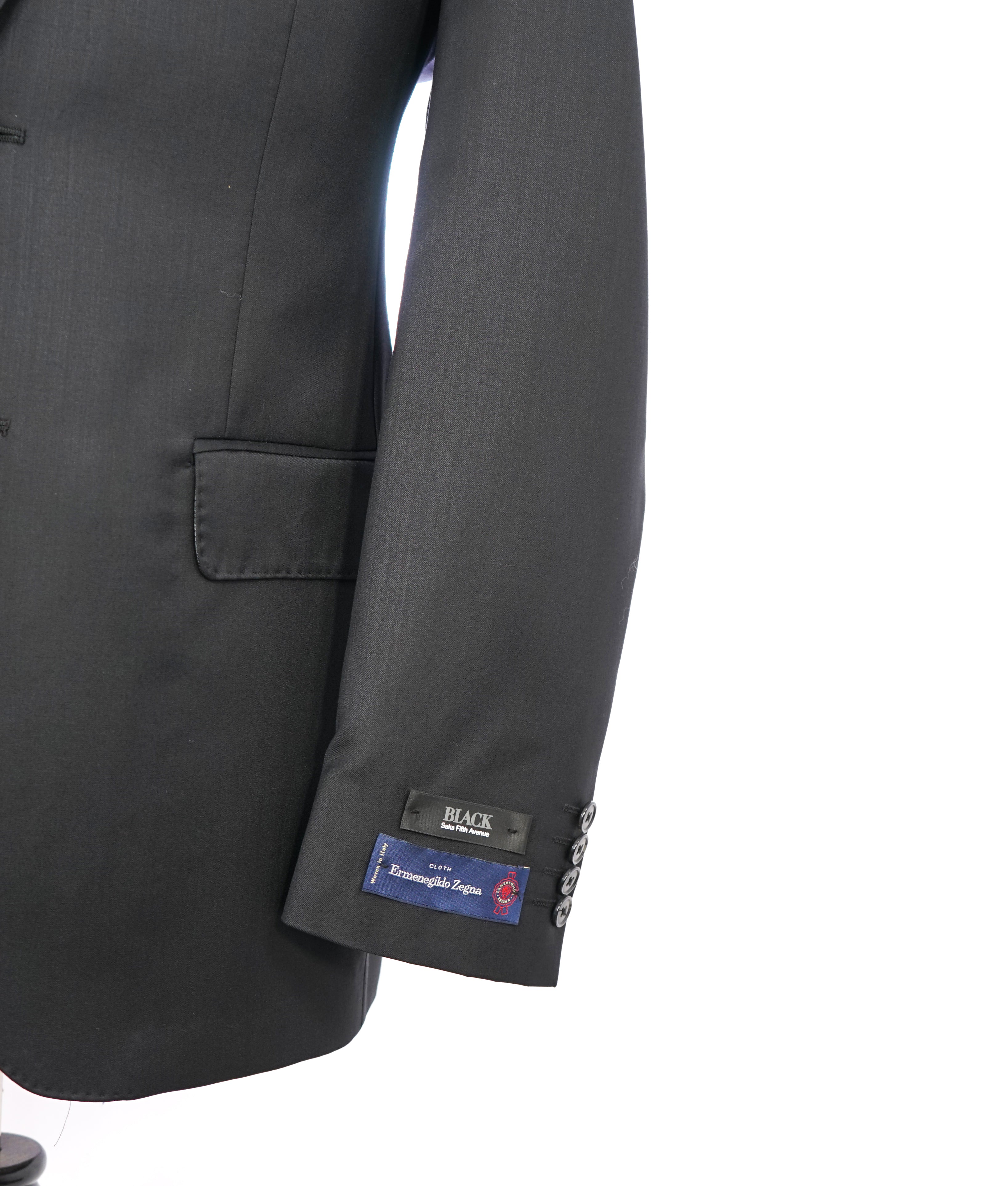 ERMENEGILDO ZEGNA - By SAKS FIFTH AVENUE SILK BLEND Black Suit - 40R