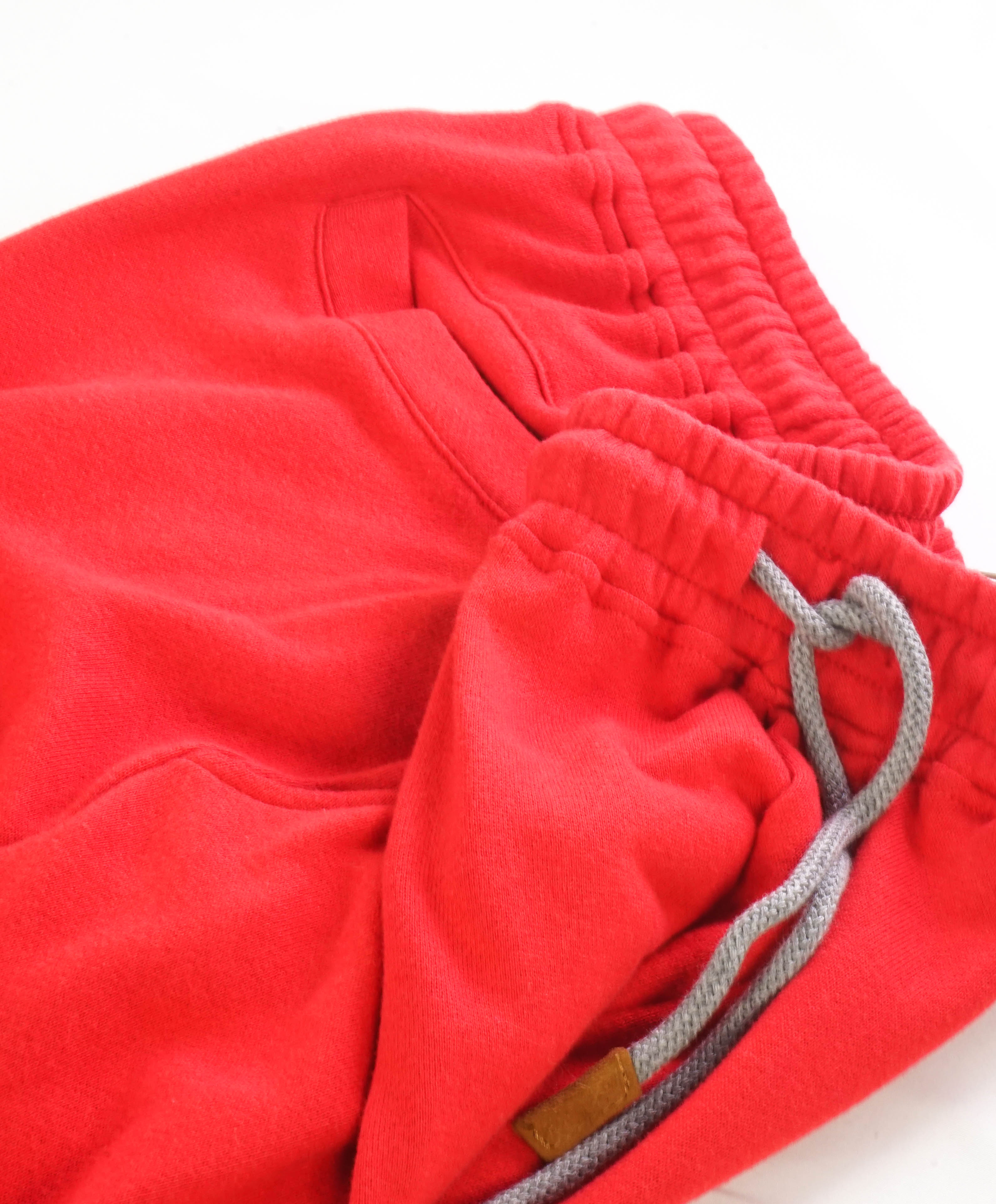 ELEVENTY - Red Cotton Suede Draw String Sweat Pants Jogger - M