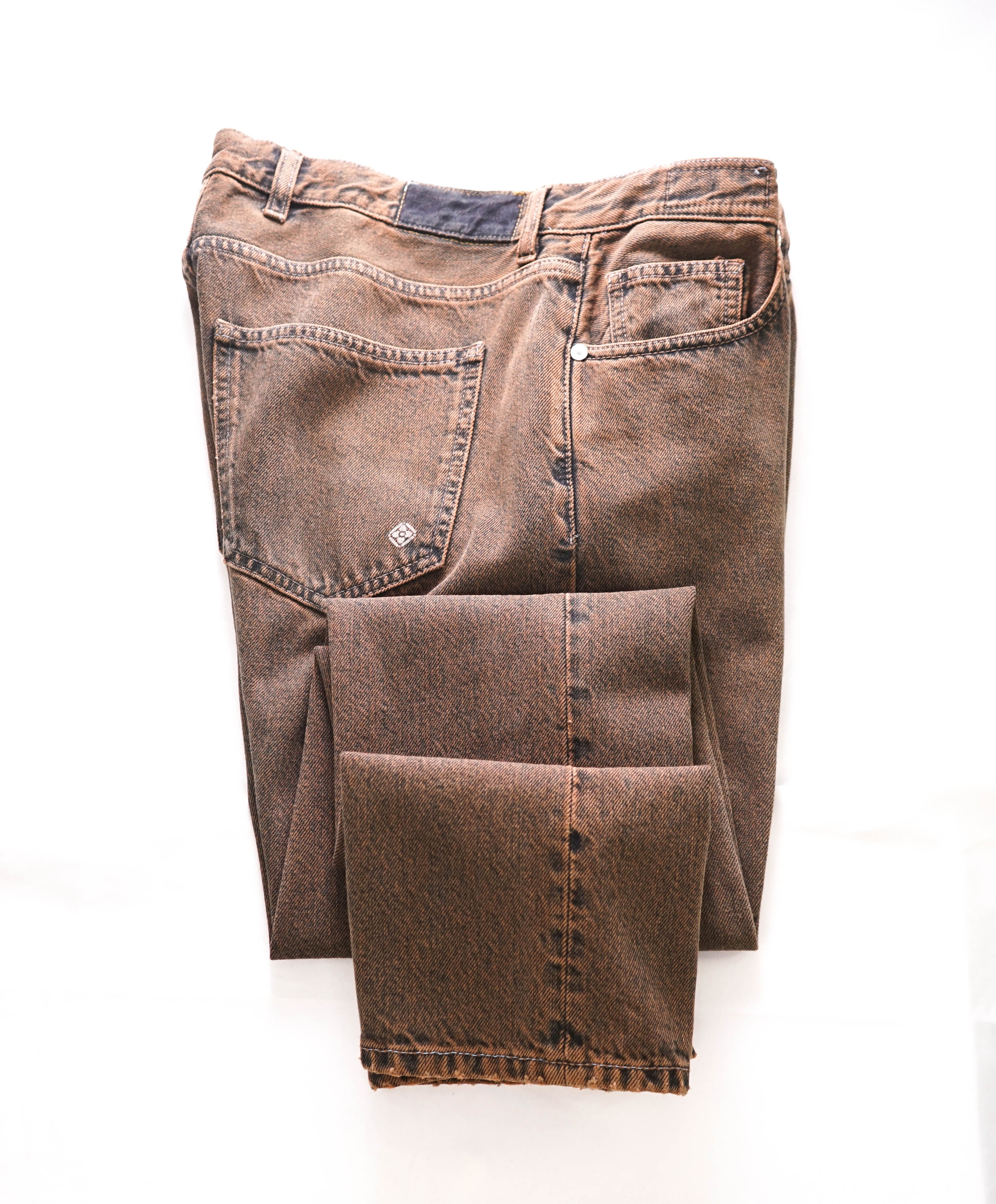 ELEVENTY - Mid-rise Cropped Jeans In Brown Weathered Details - 33W