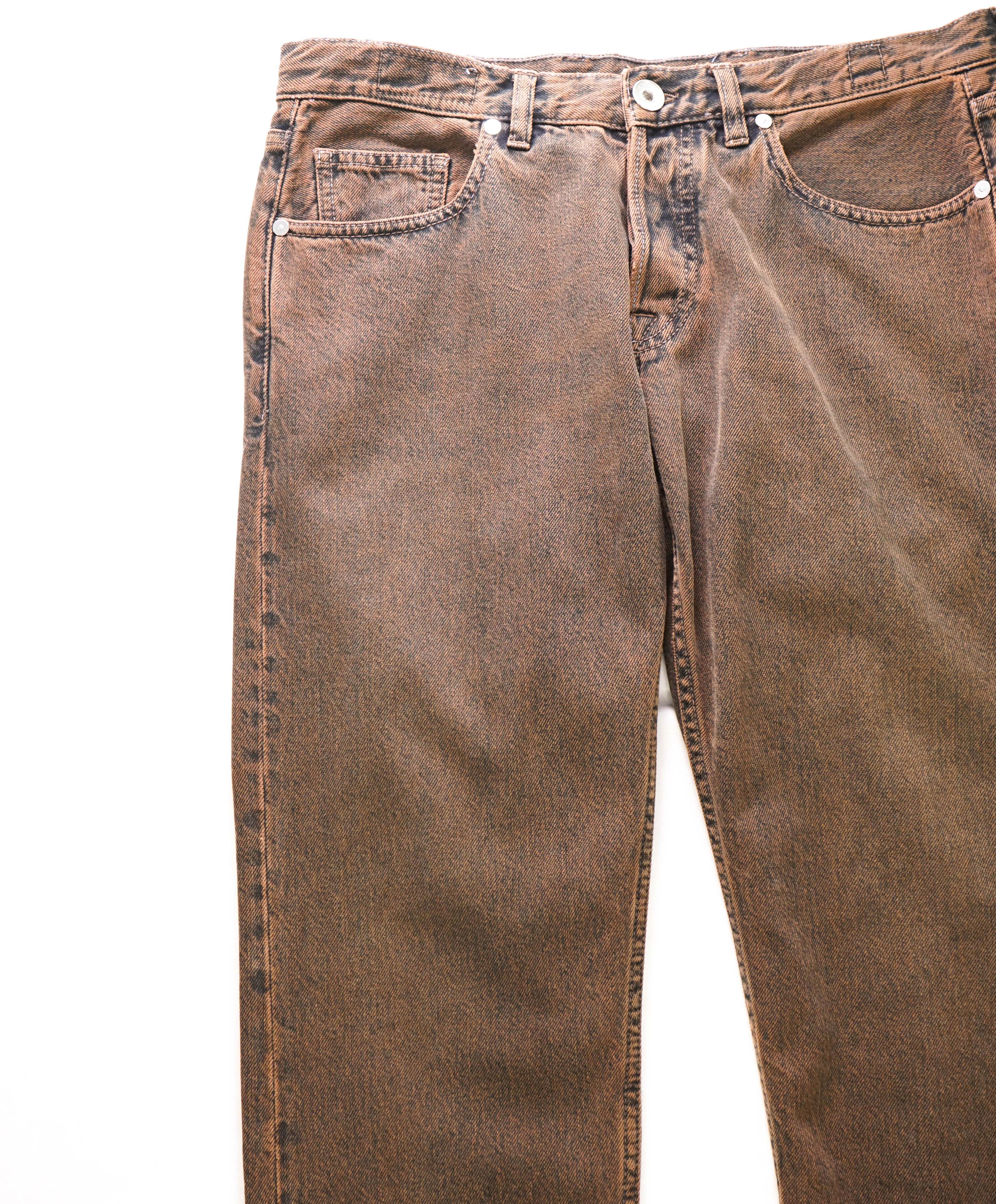 ELEVENTY - Mid-rise Cropped Jeans In Brown Weathered Details - 33W