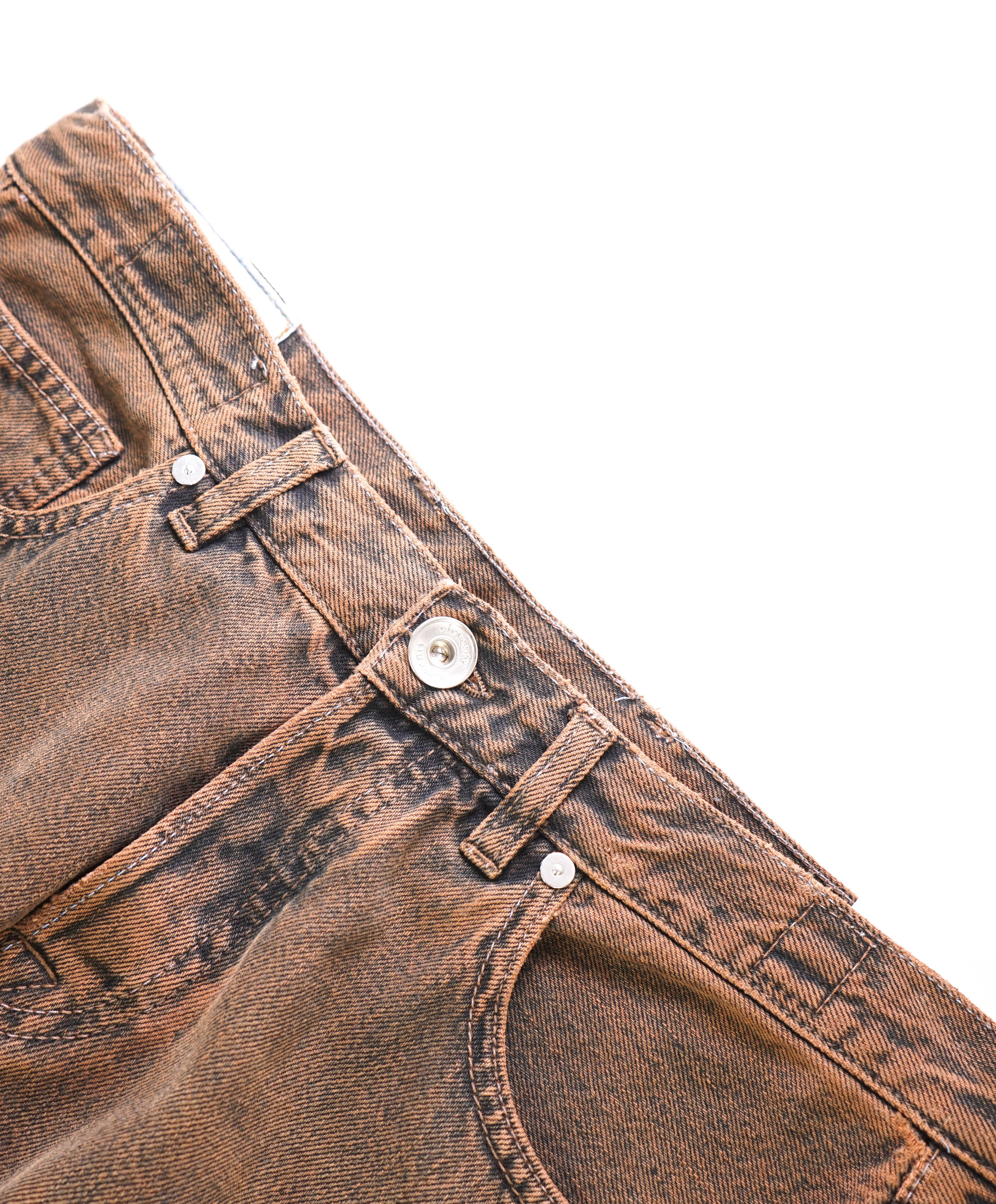 ELEVENTY - Mid-rise Cropped Jeans In Brown Weathered Details - 33W