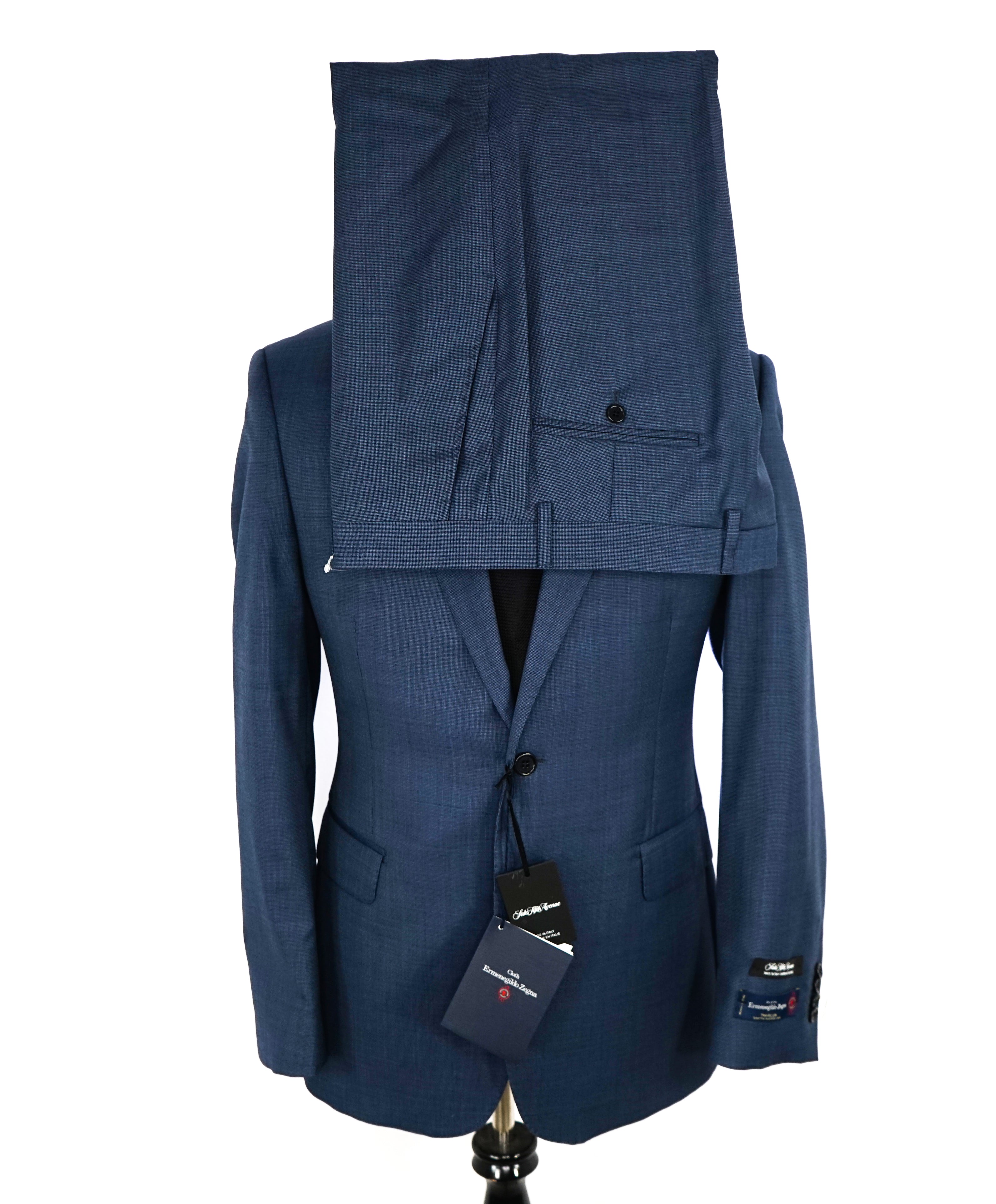 ERMENEGILDO ZEGNA - By SAKS FIFTH AVENUE Medium Blue Check Suit - 40R