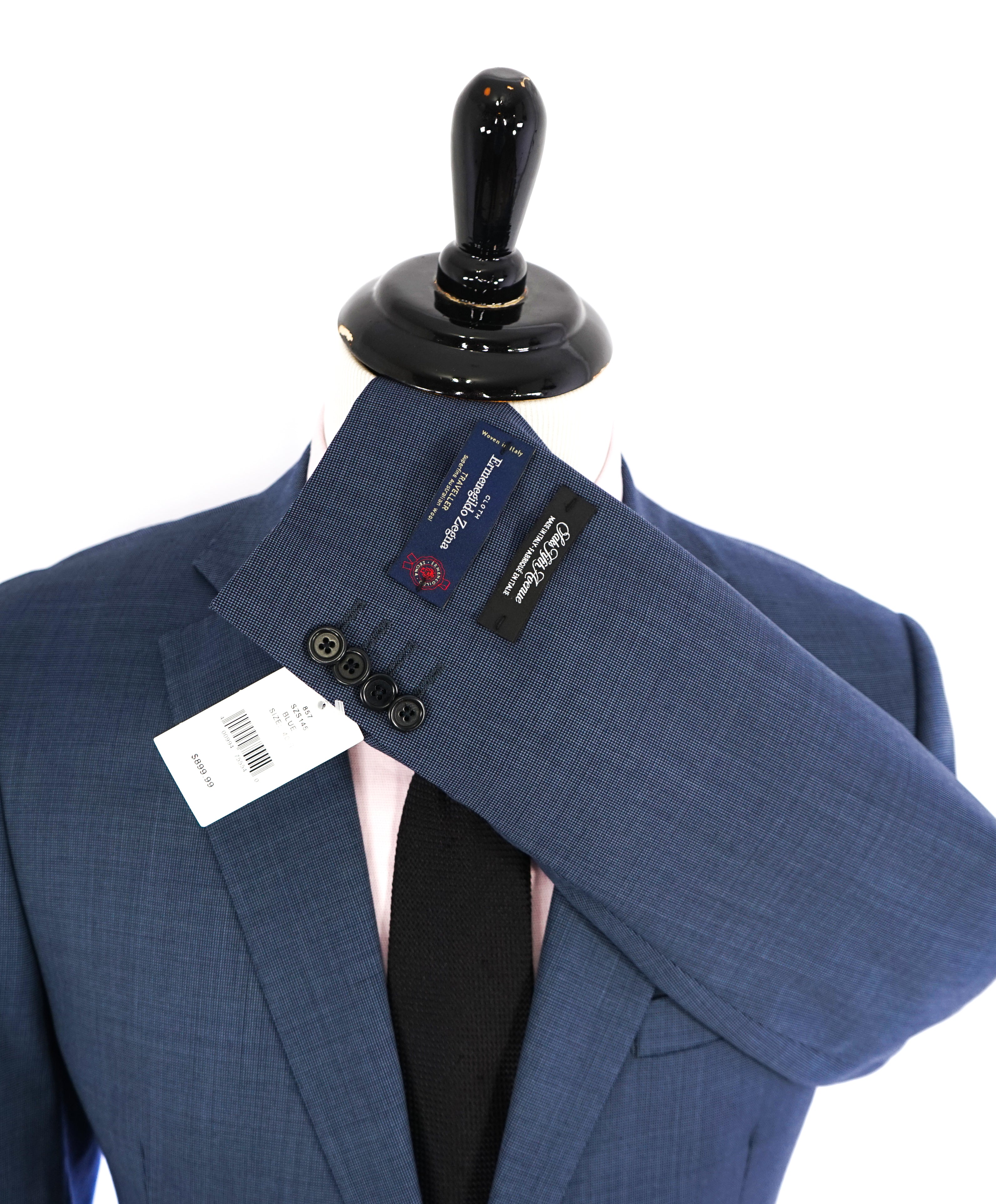 ERMENEGILDO ZEGNA - By SAKS FIFTH AVENUE Medium Blue Check Suit - 40R