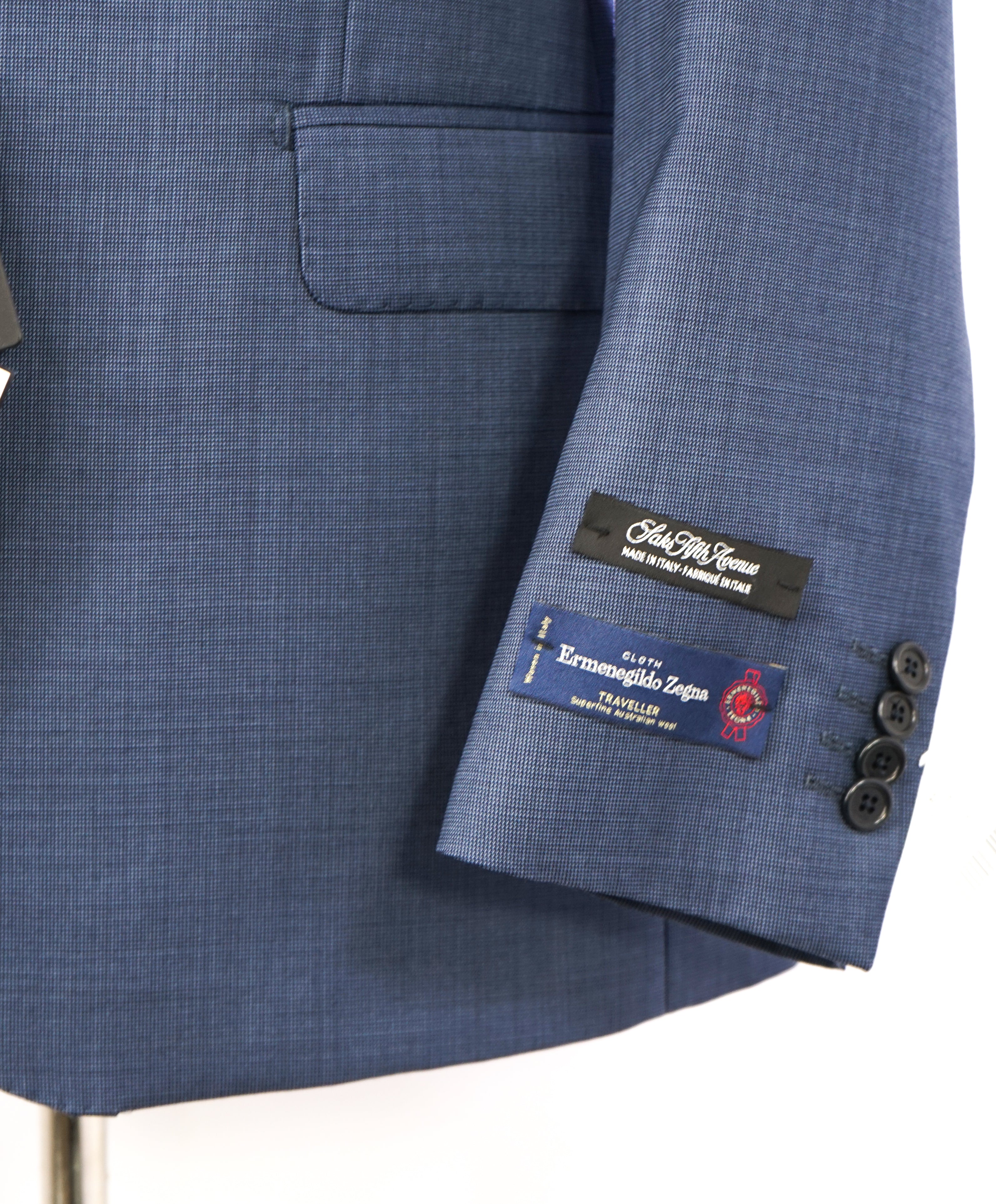 ERMENEGILDO ZEGNA - By SAKS FIFTH AVENUE Medium Blue Check Suit - 40R