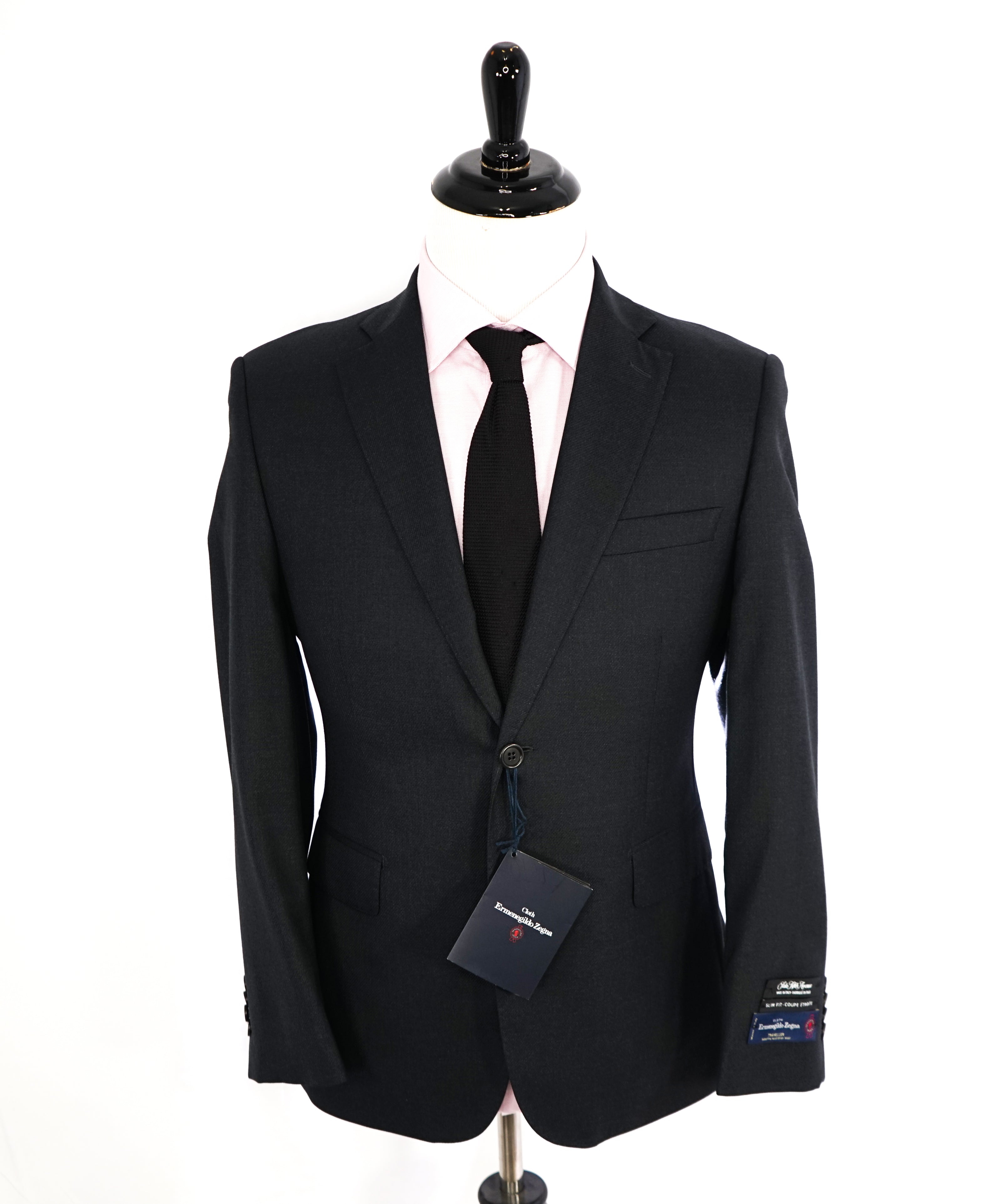 ERMENEGILDO ZEGNA - By SAKS FIFTH AVENUE Textured Weave Black Suit - 38S