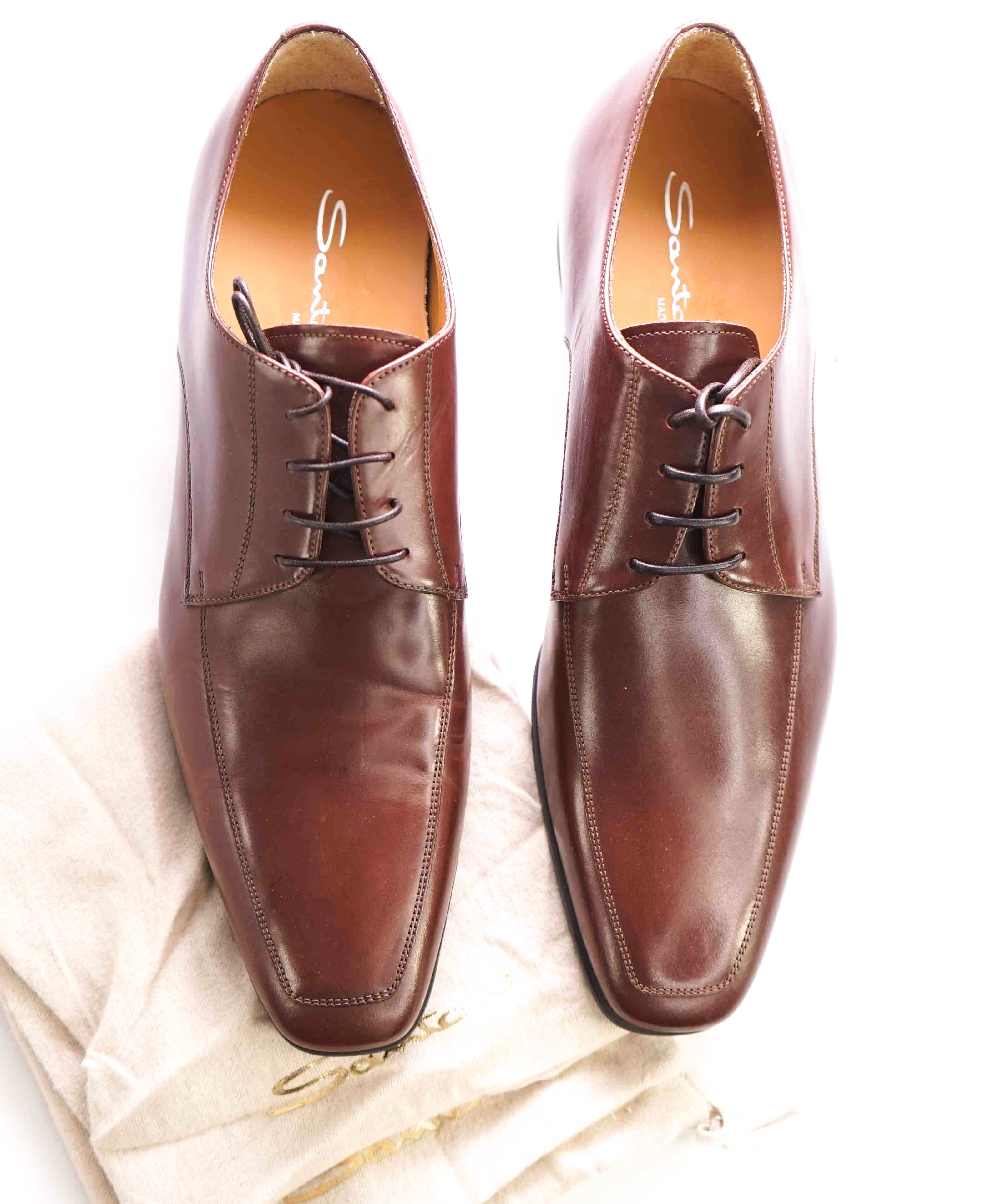 SANTONI - "PRICHARD" Brown Rubber Sole Classic Oxford - 10.5