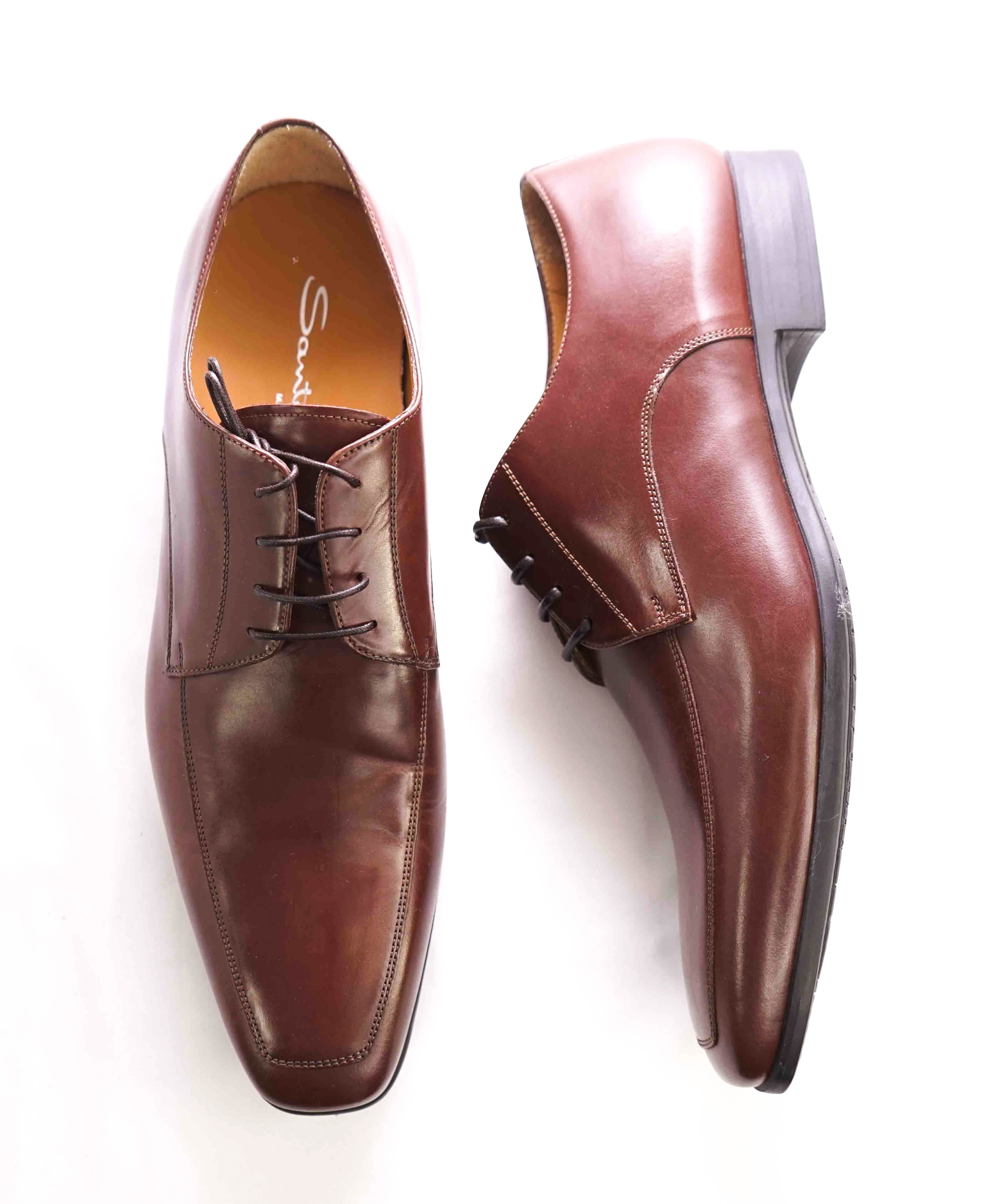 SANTONI - "PRICHARD" Brown Rubber Sole Classic Oxford - 10.5