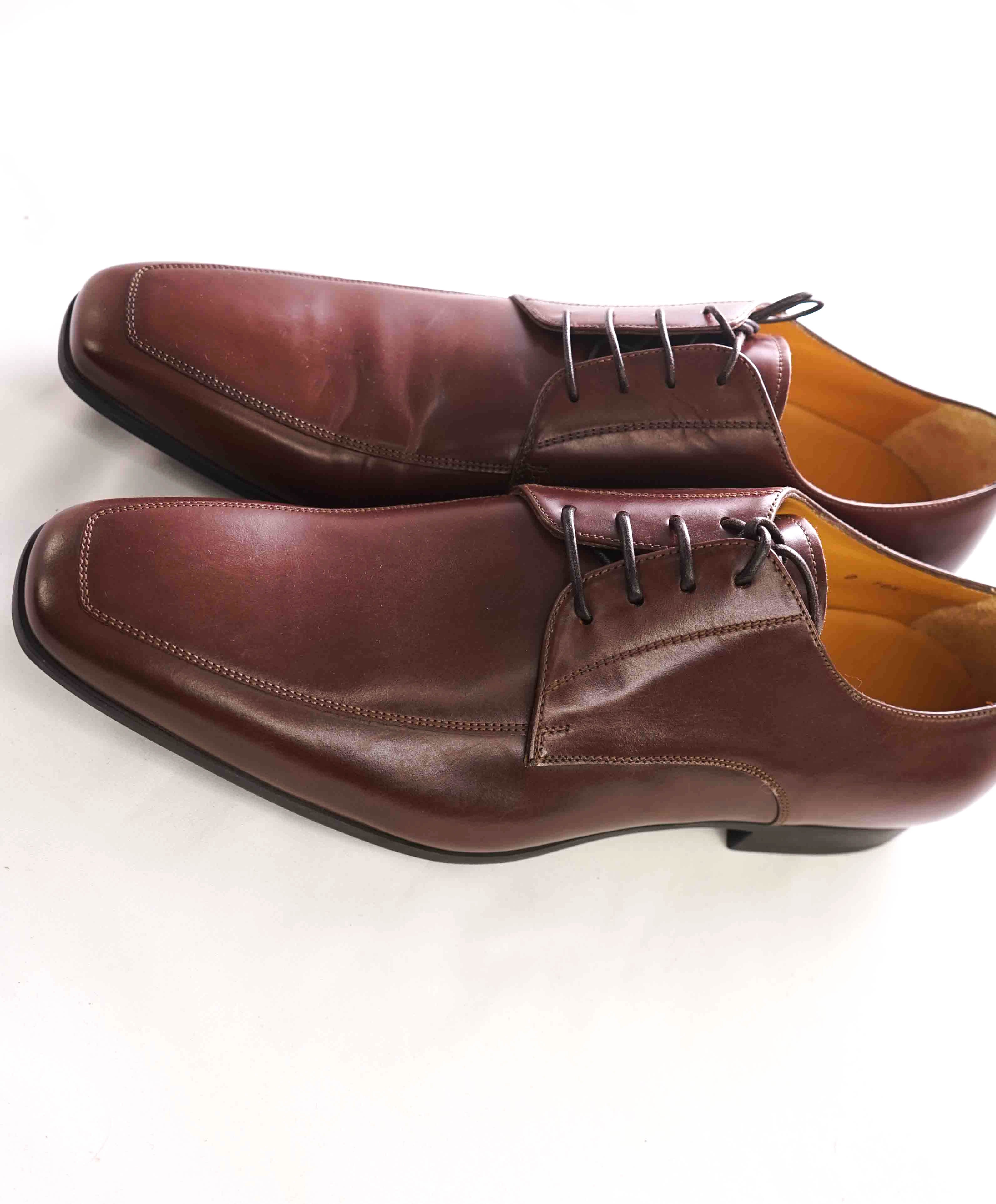 SANTONI - "PRICHARD" Brown Rubber Sole Classic Oxford - 10.5