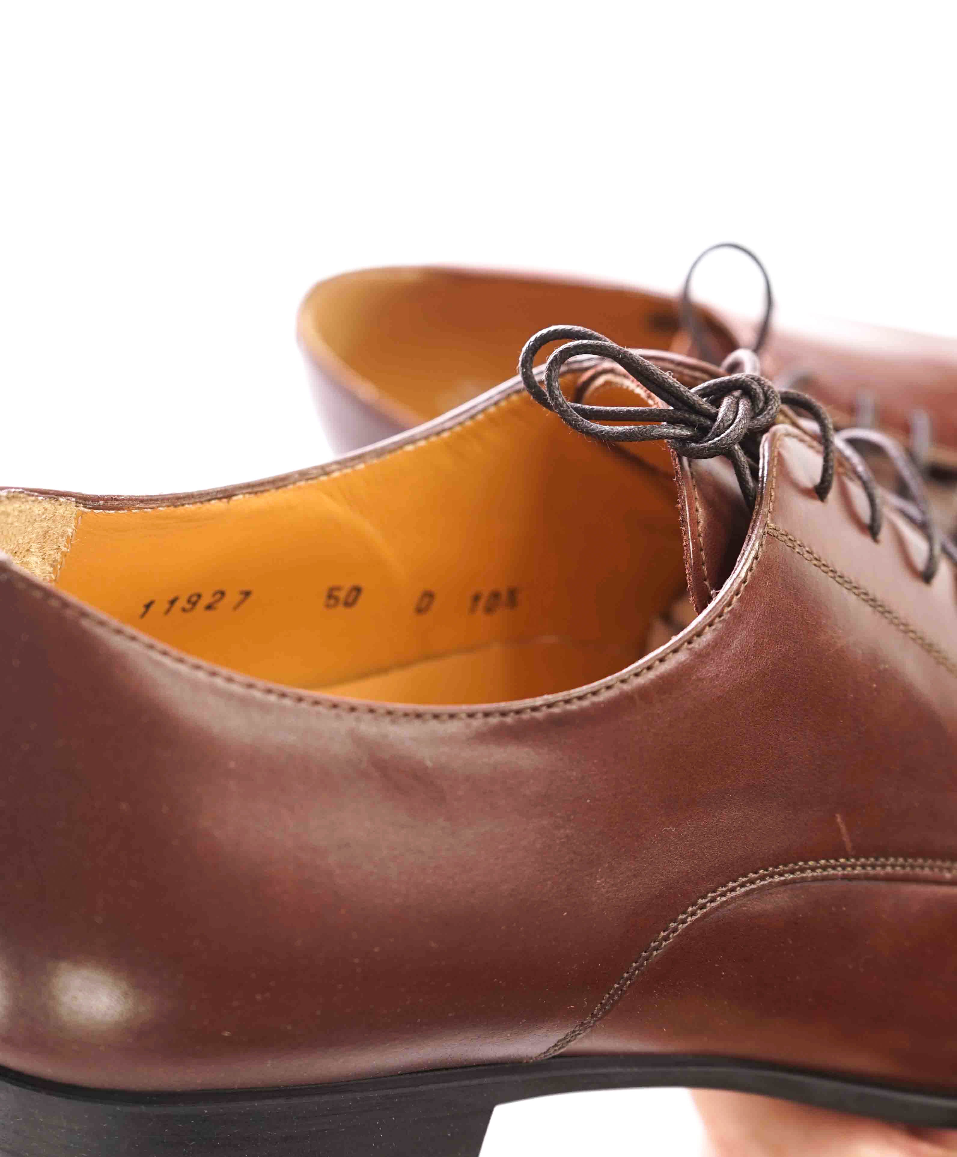 SANTONI - "PRICHARD" Brown Rubber Sole Classic Oxford - 10.5