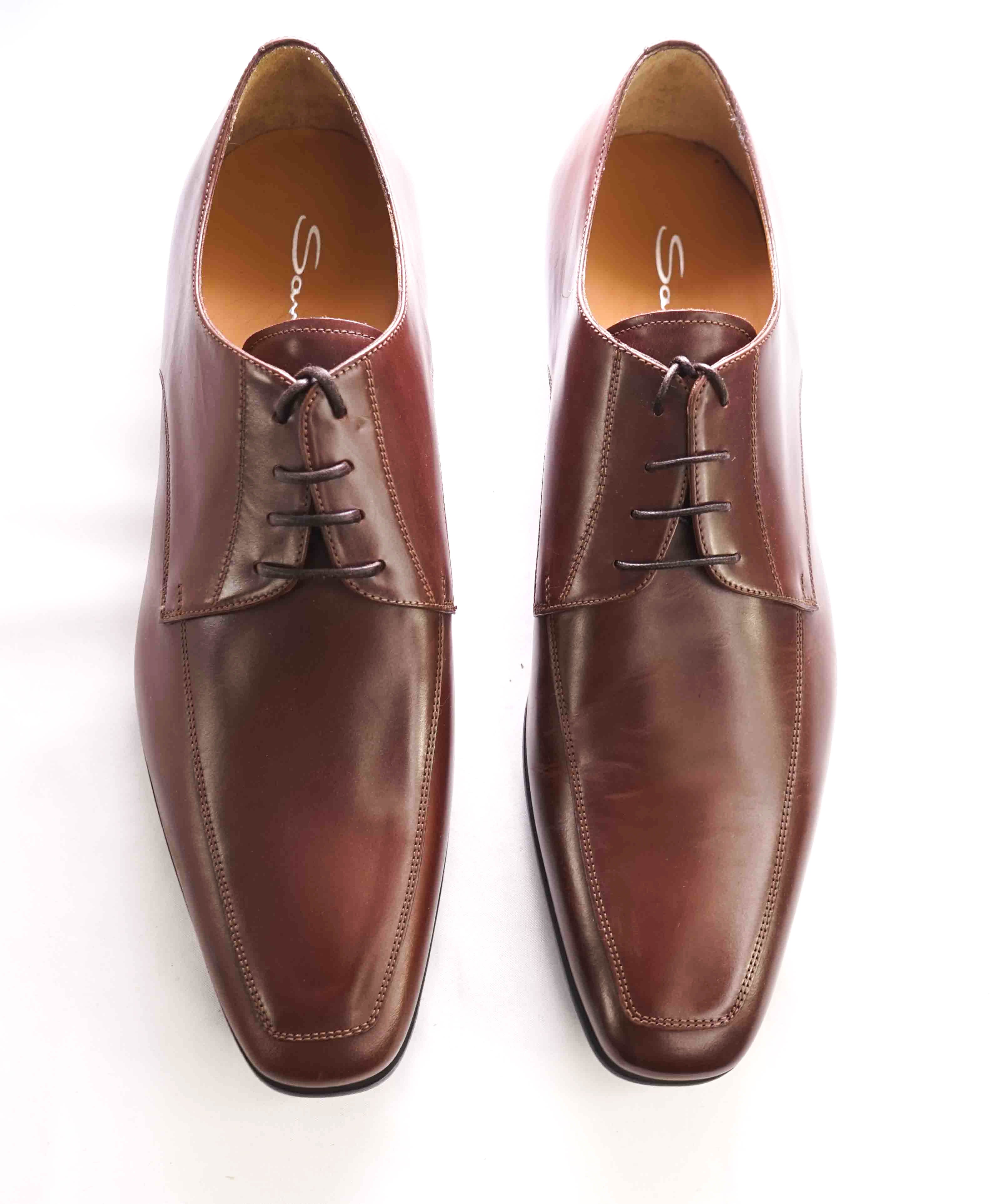 SANTONI - "PRICHARD" Brown Rubber Sole Classic Oxford - 10.5