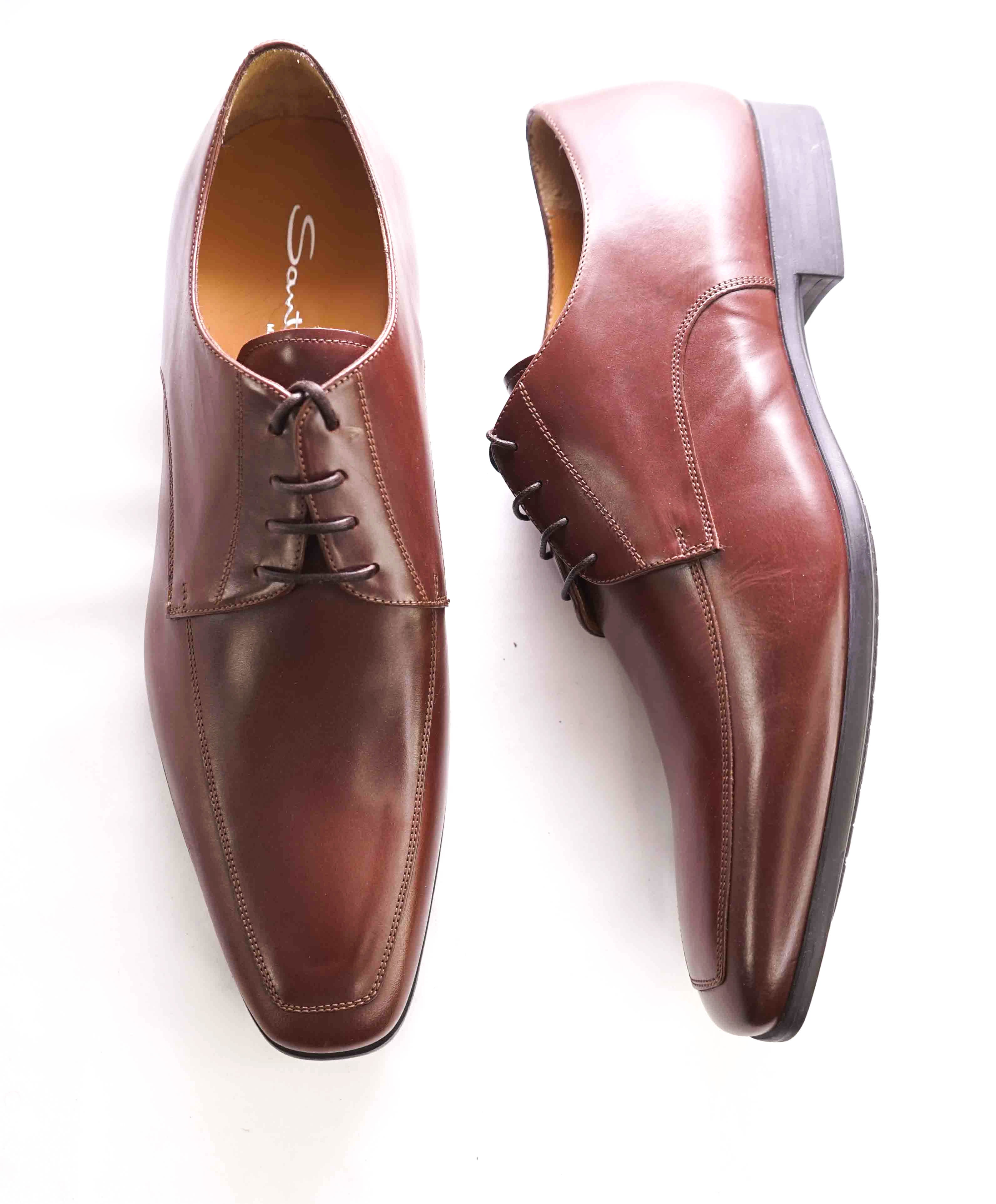 SANTONI - "PRICHARD" Brown Rubber Sole Classic Oxford - 10.5