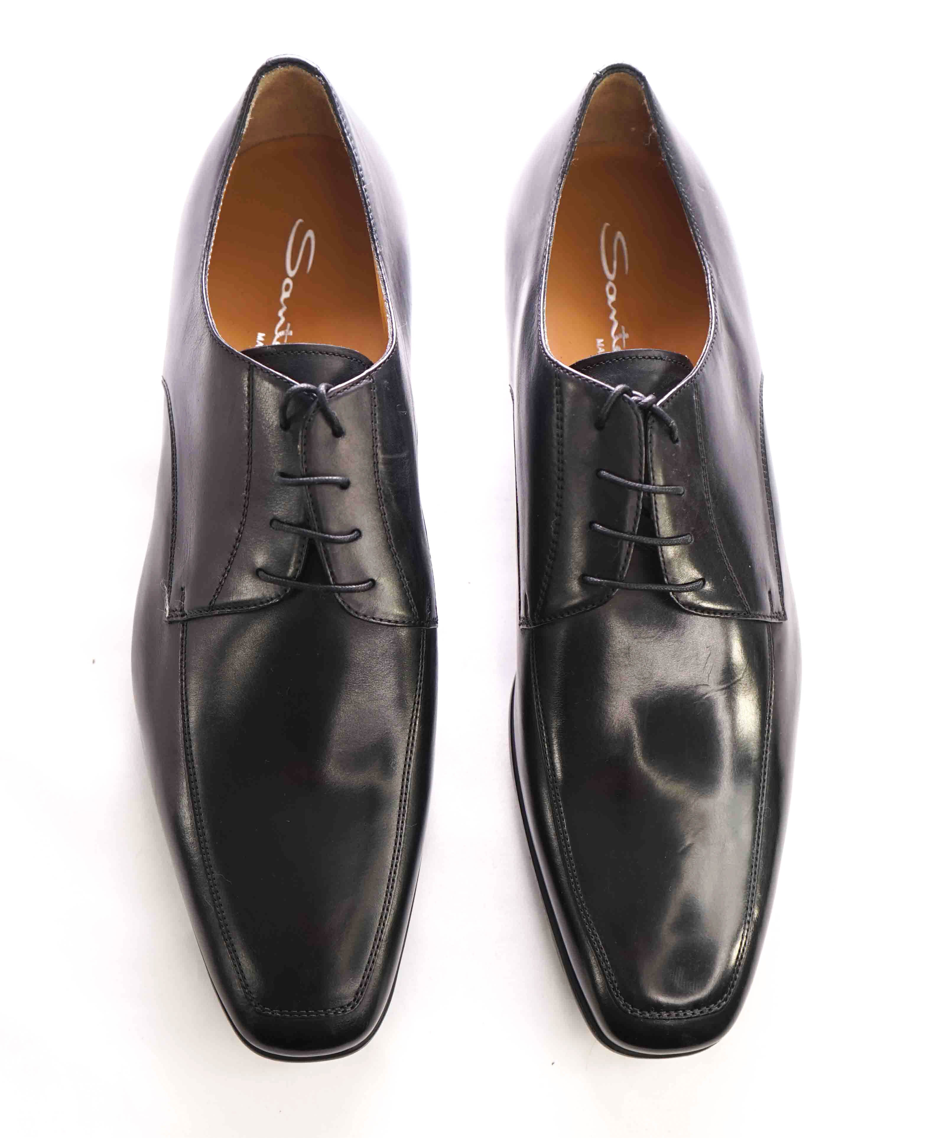 SANTONI - "PRICHARD" Black Rubber Sole Classic Oxford - 10EE