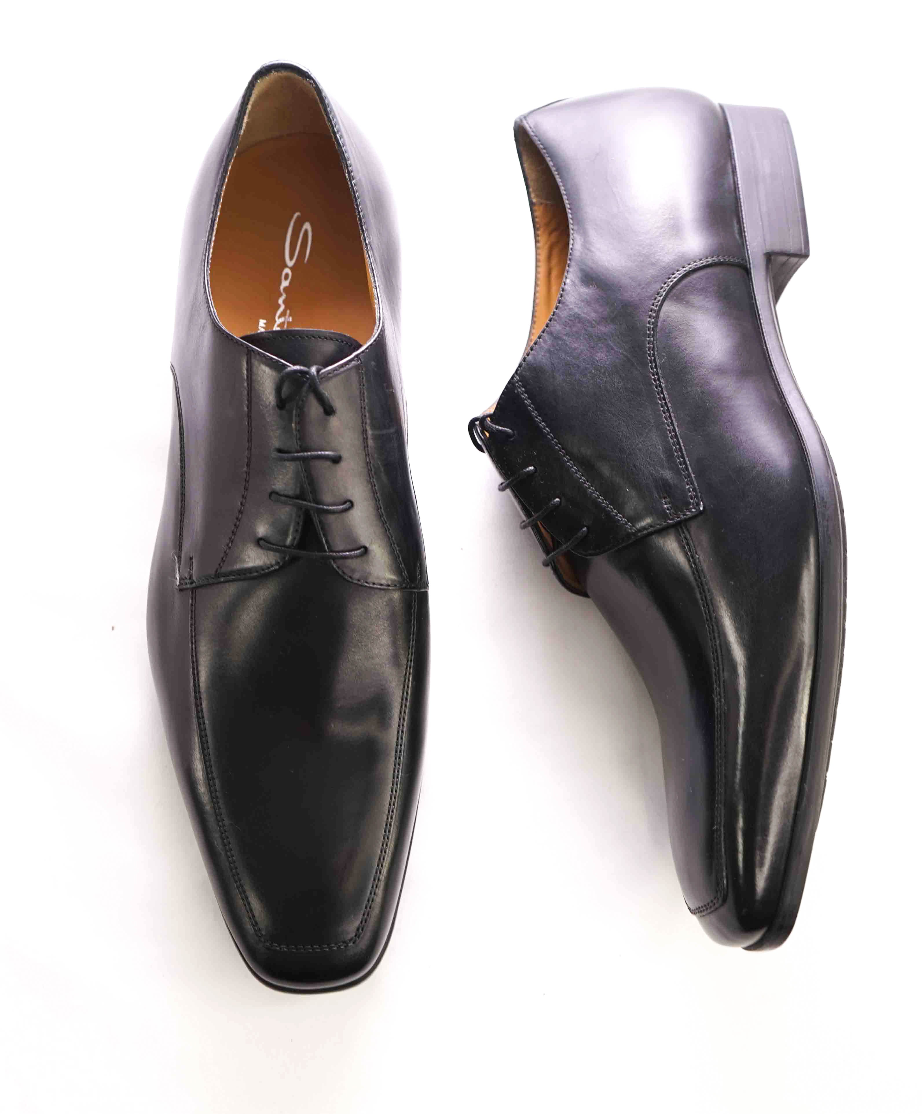 SANTONI - "PRICHARD" Black Rubber Sole Classic Oxford - 10EE