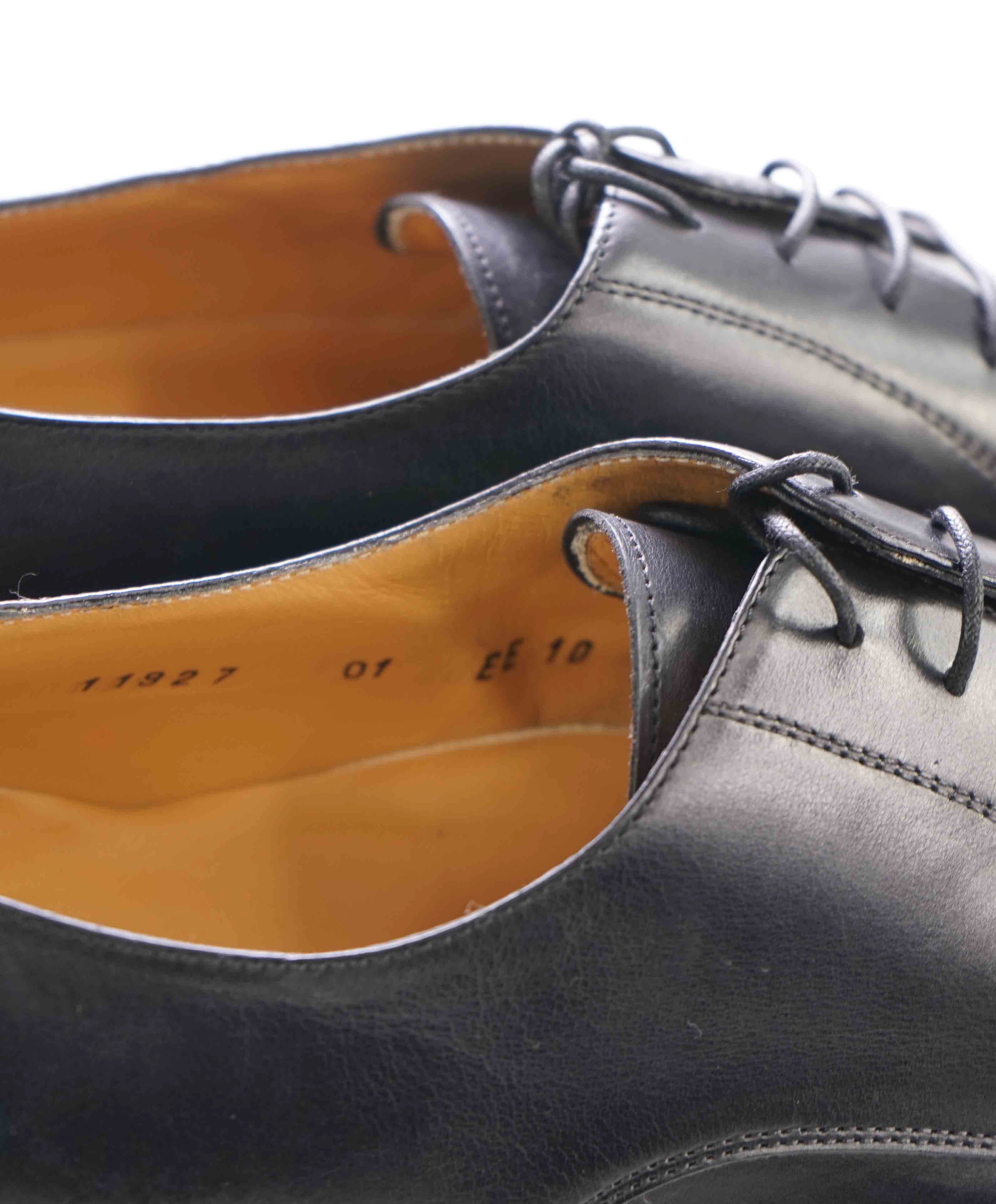 SANTONI - "PRICHARD" Black Rubber Sole Classic Oxford - 10EE