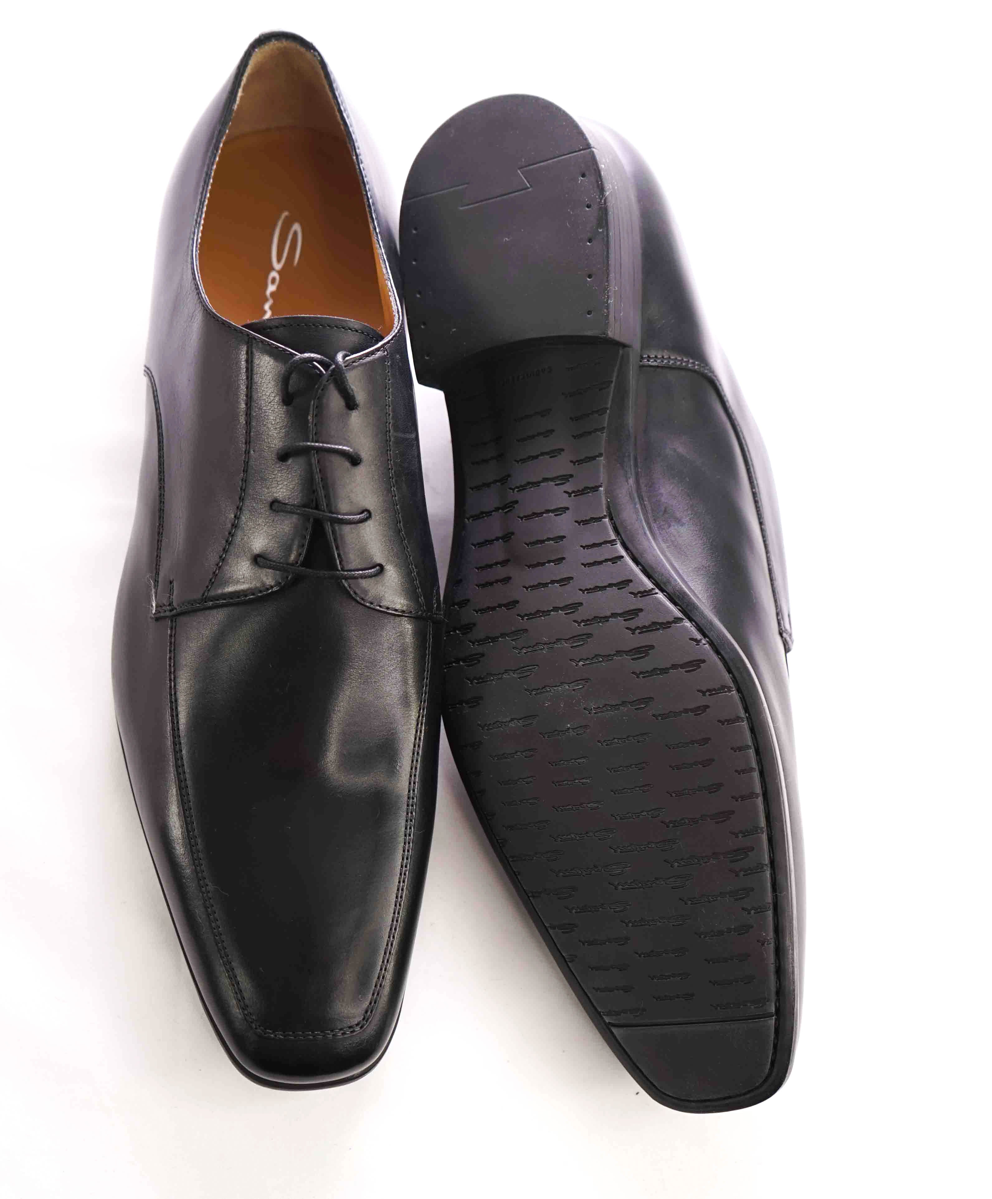 SANTONI - "PRICHARD" Black Rubber Sole Classic Oxford - 10EE