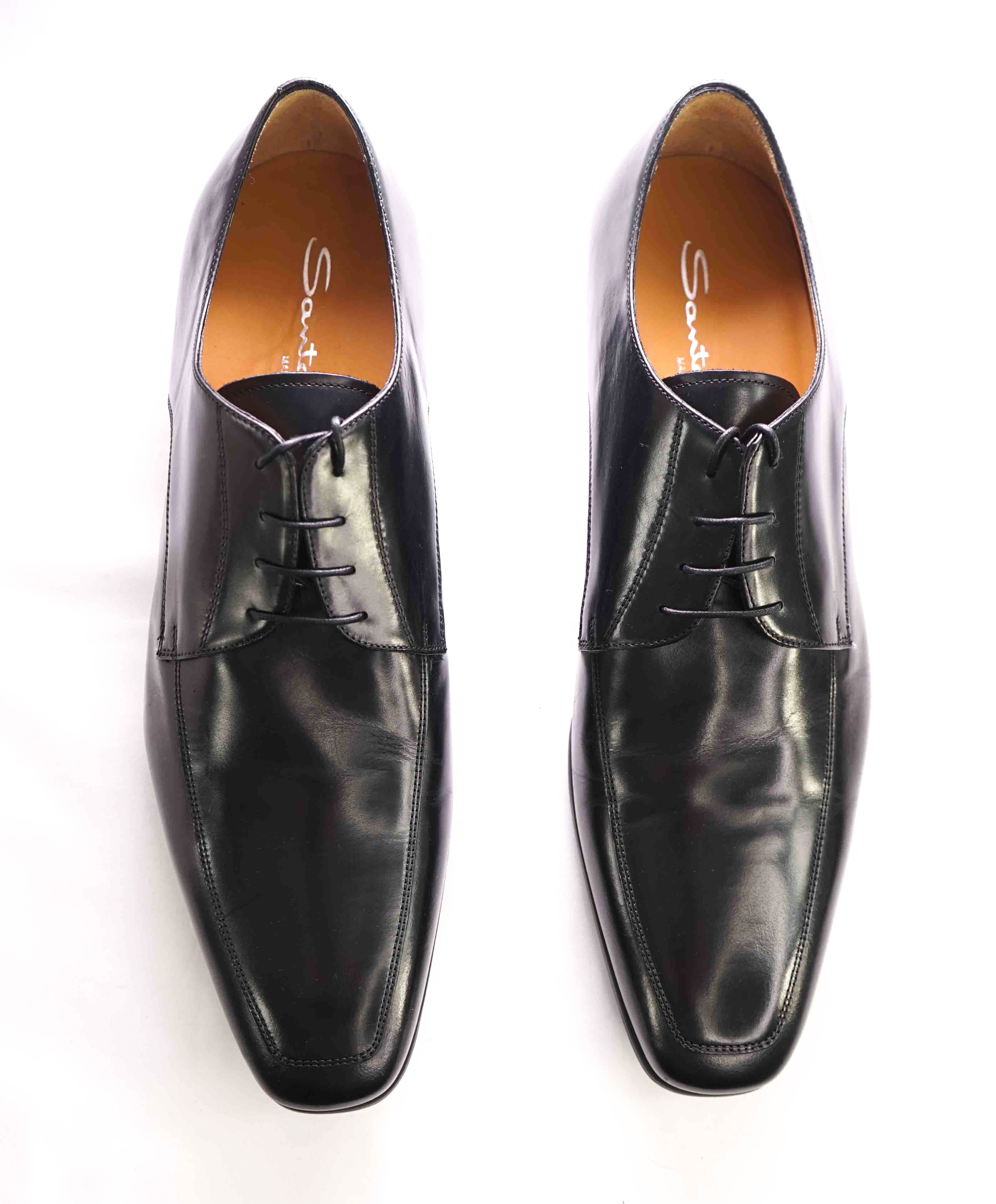 SANTONI - "PRICHARD" Black Rubber Sole Classic Oxford - 11.5