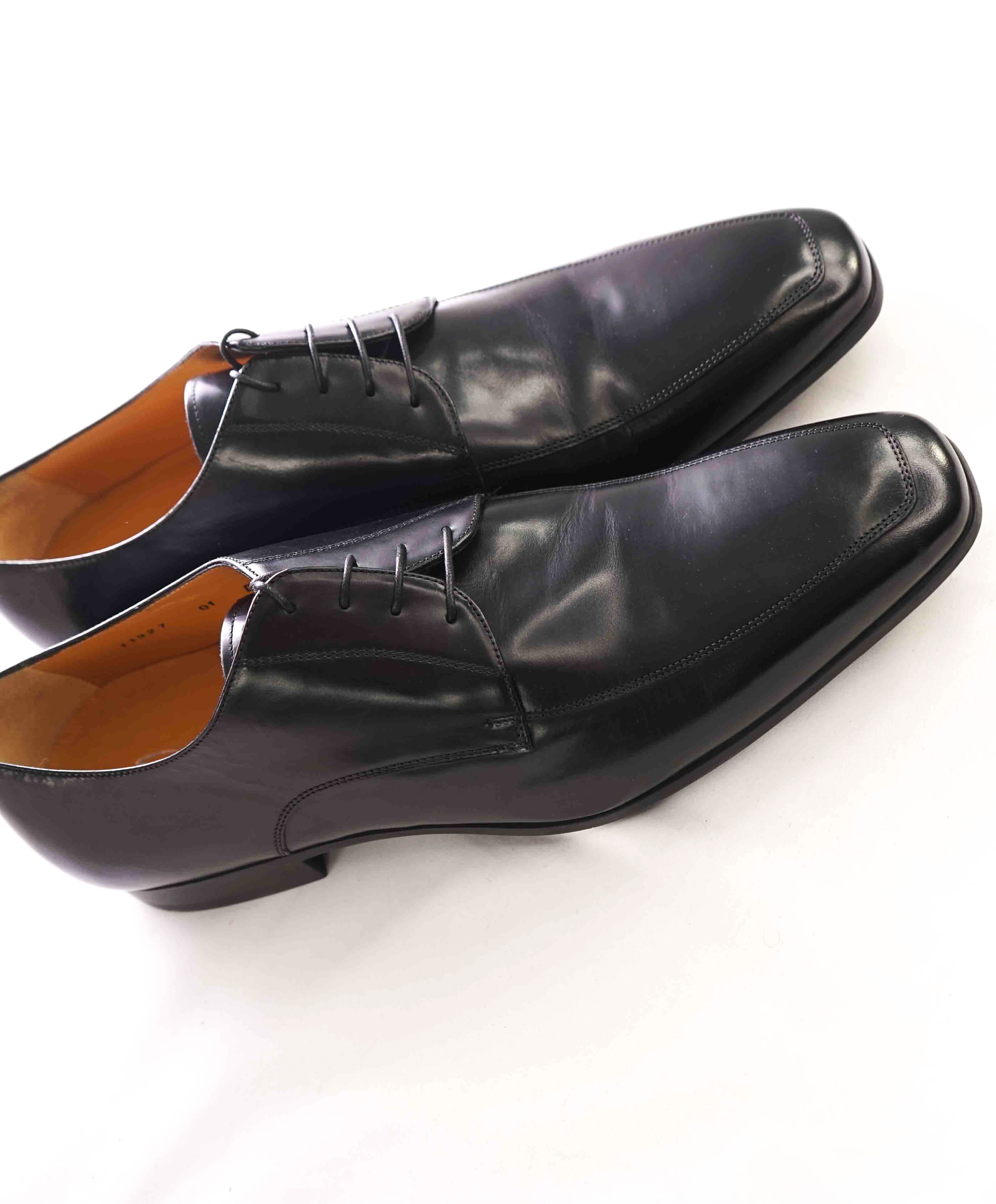 SANTONI - "PRICHARD" Black Rubber Sole Classic Oxford - 11.5