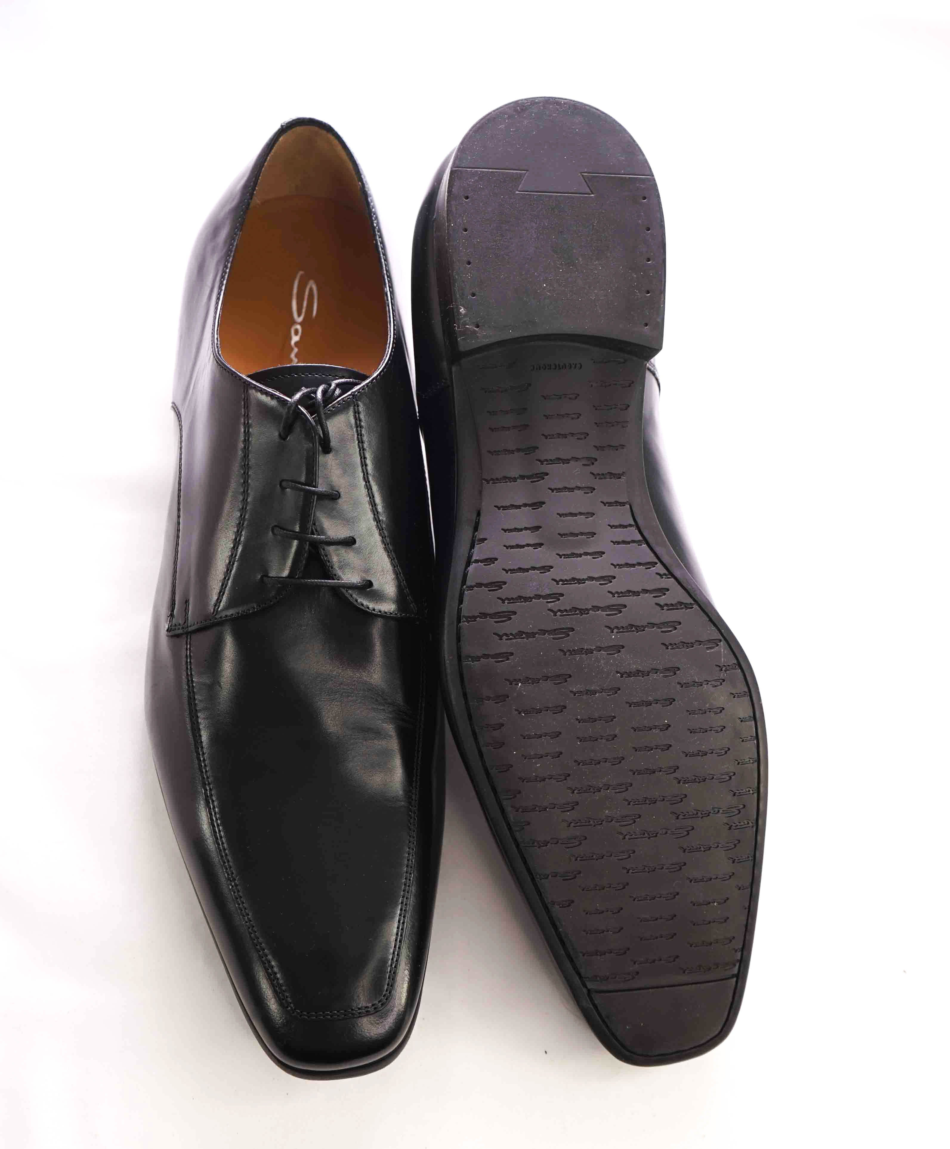 SANTONI - "PRICHARD" Black Rubber Sole Classic Oxford - 11.5