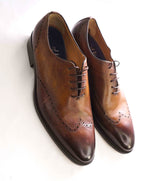 DI BIANCO - 'AZUL' Wholecut Brown Patina Brogued Oxford Hand Made - 8