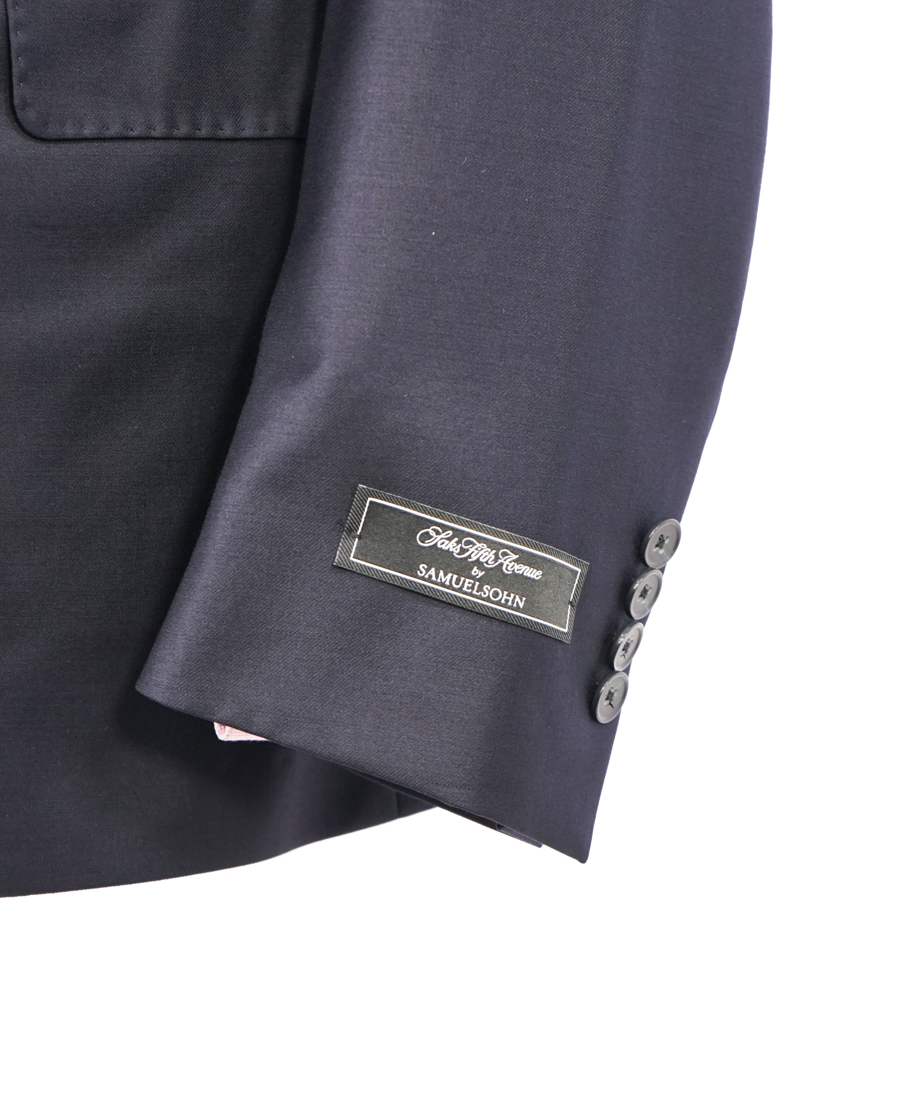 SAMUELSOHN - For SFA Super 130's Performance "LYCRA Blend" Wool Navy Suit - 36R