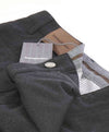 ERMENEGILDO ZEGNA - Gray FLANNEL WOOL Suede Logo Tag 5-Pocket Pants- 34W