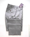 $795 ERMENEGILDO ZEGNA -Mdm Gray “TROFEO" Flat Front Wool Trousers- 33W