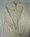 $495 ELEVENTY - Ivory *Wide Spread Collar* Western Snap Front Texas Shirt - M