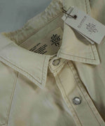 $495 ELEVENTY - Ivory *Wide Spread Collar* Western Snap Front Texas Shirt - M