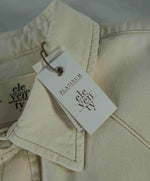 $495 ELEVENTY - Ivory *Wide Spread Collar* Western Snap Front Texas Shirt - M