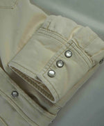 $495 ELEVENTY - Ivory *Wide Spread Collar* Western Snap Front Texas Shirt - M