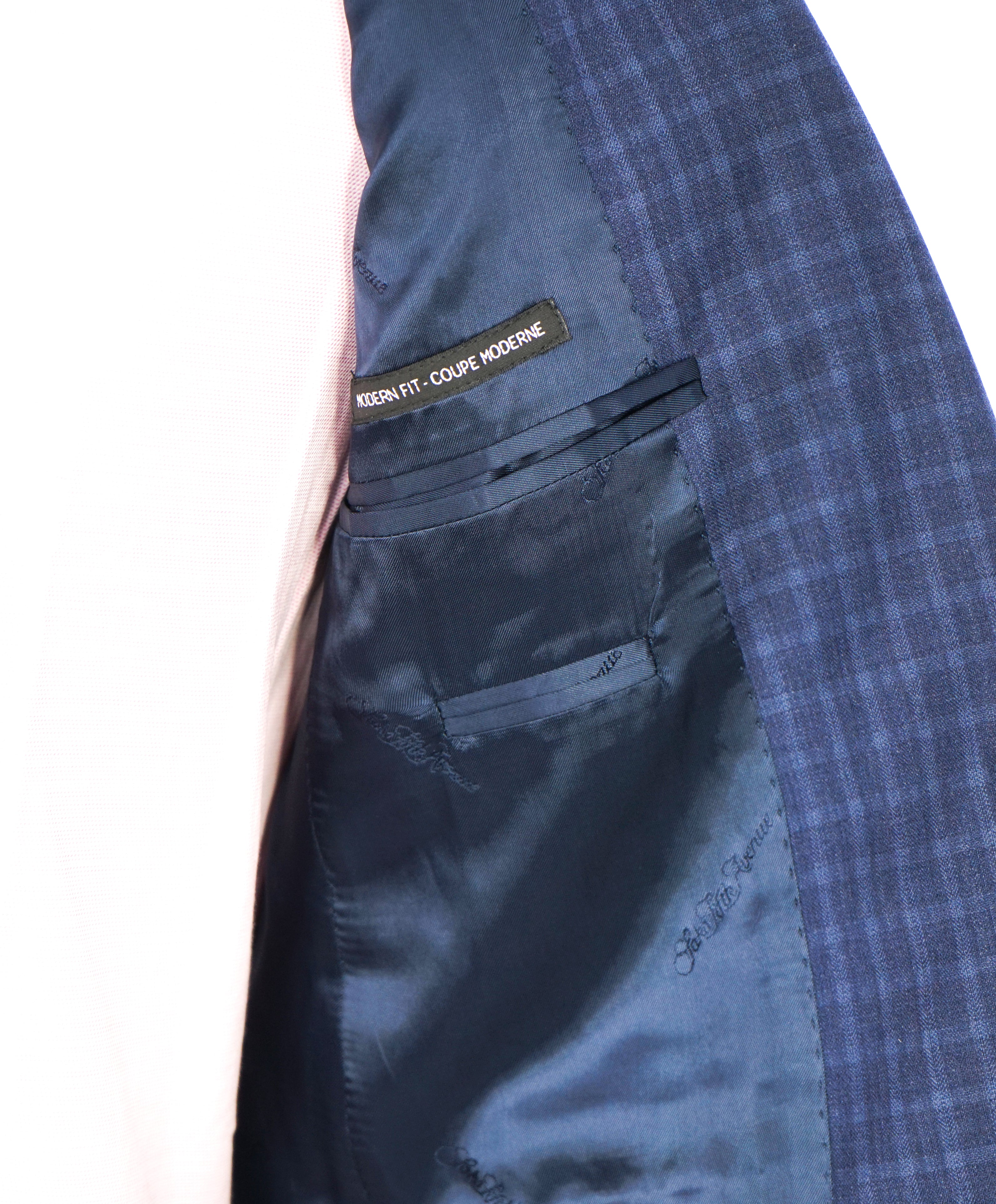 ERMENEGILDO ZEGNA - By SAKS FIFTH AVENUE "Modern" Blue BOLD Check Suit - 38R