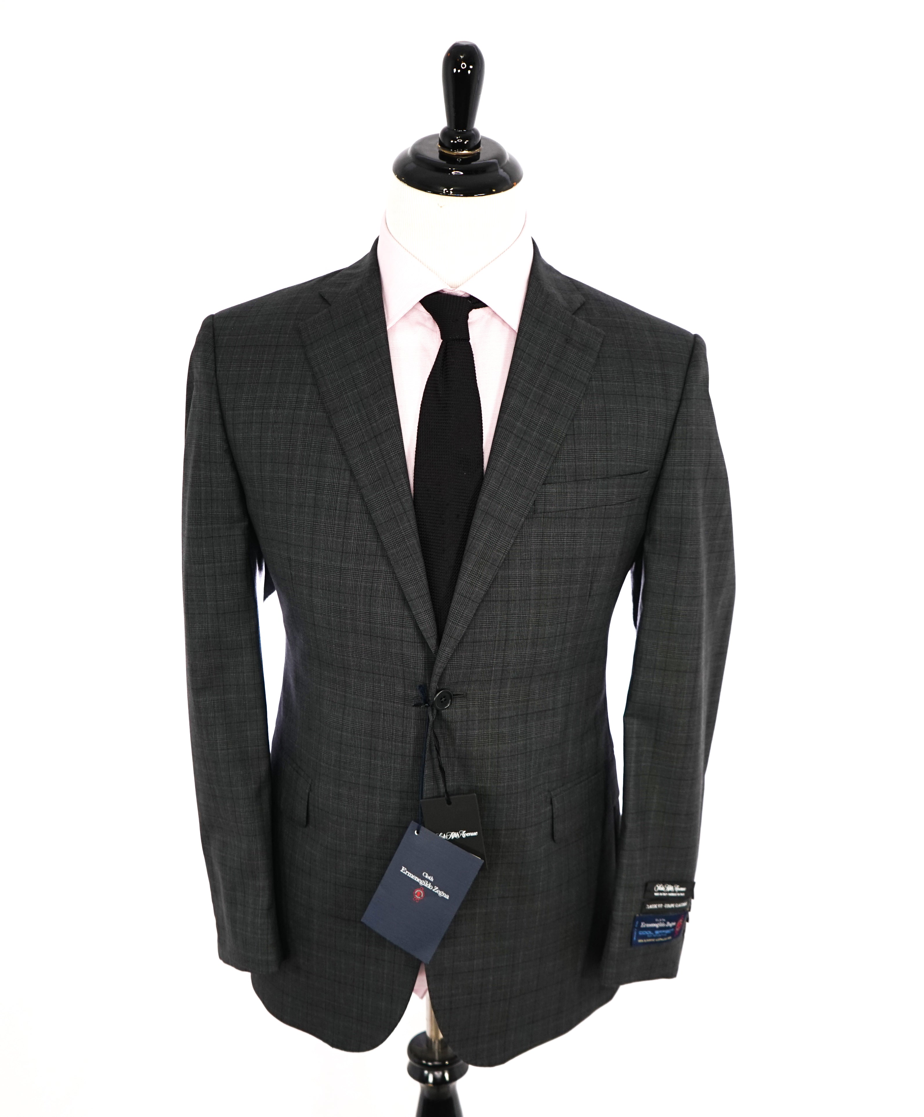 ERMENEGILDO ZEGNA - By SAKS FIFTH AVENUE "Classic" COOL EFFECT Gray Suit - 42R