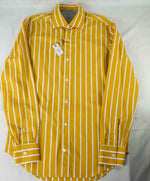 $395 ELEVENTY - Yellow/White *Wide Spread Collar* Button Down Dress Shirt - M