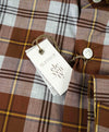 $395 ELEVENTY - Brown Check Plaid *Wide Spread Collar* Button Down Shirt - M