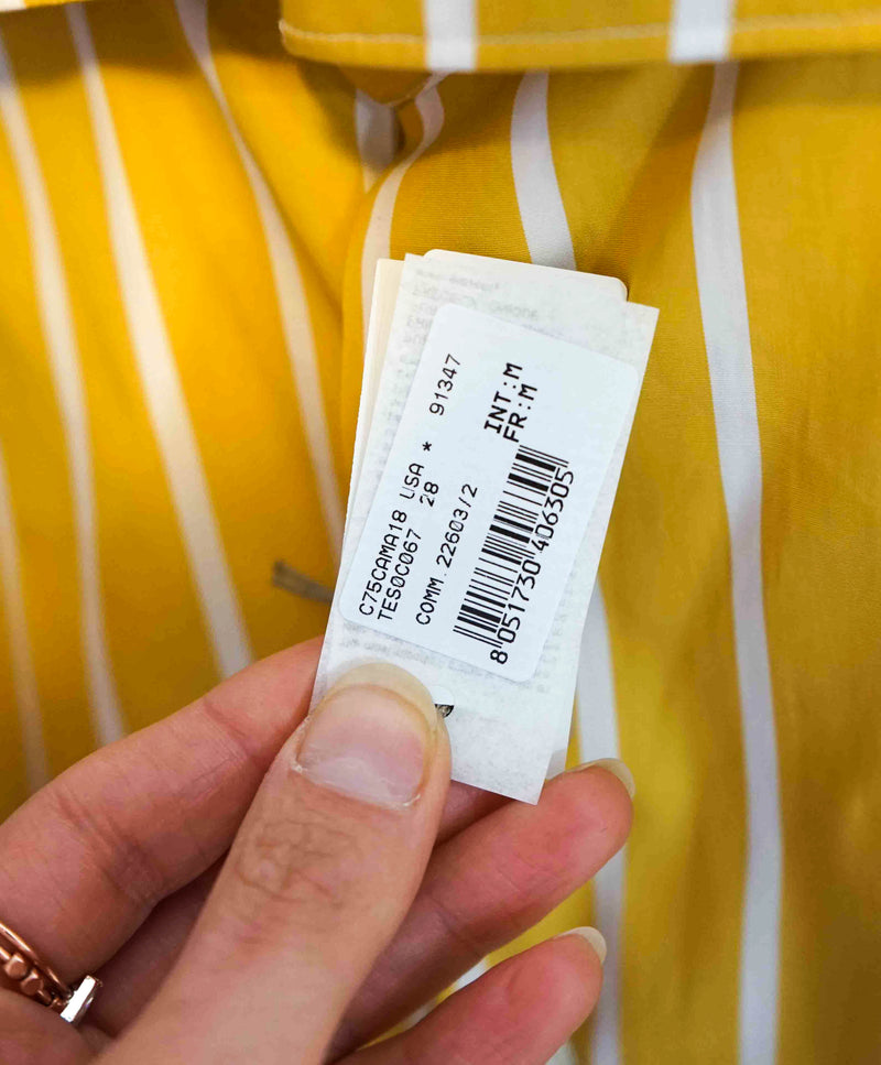 $395 ELEVENTY - Yellow/White *Wide Spread Collar* Button Down Dress Shirt - M