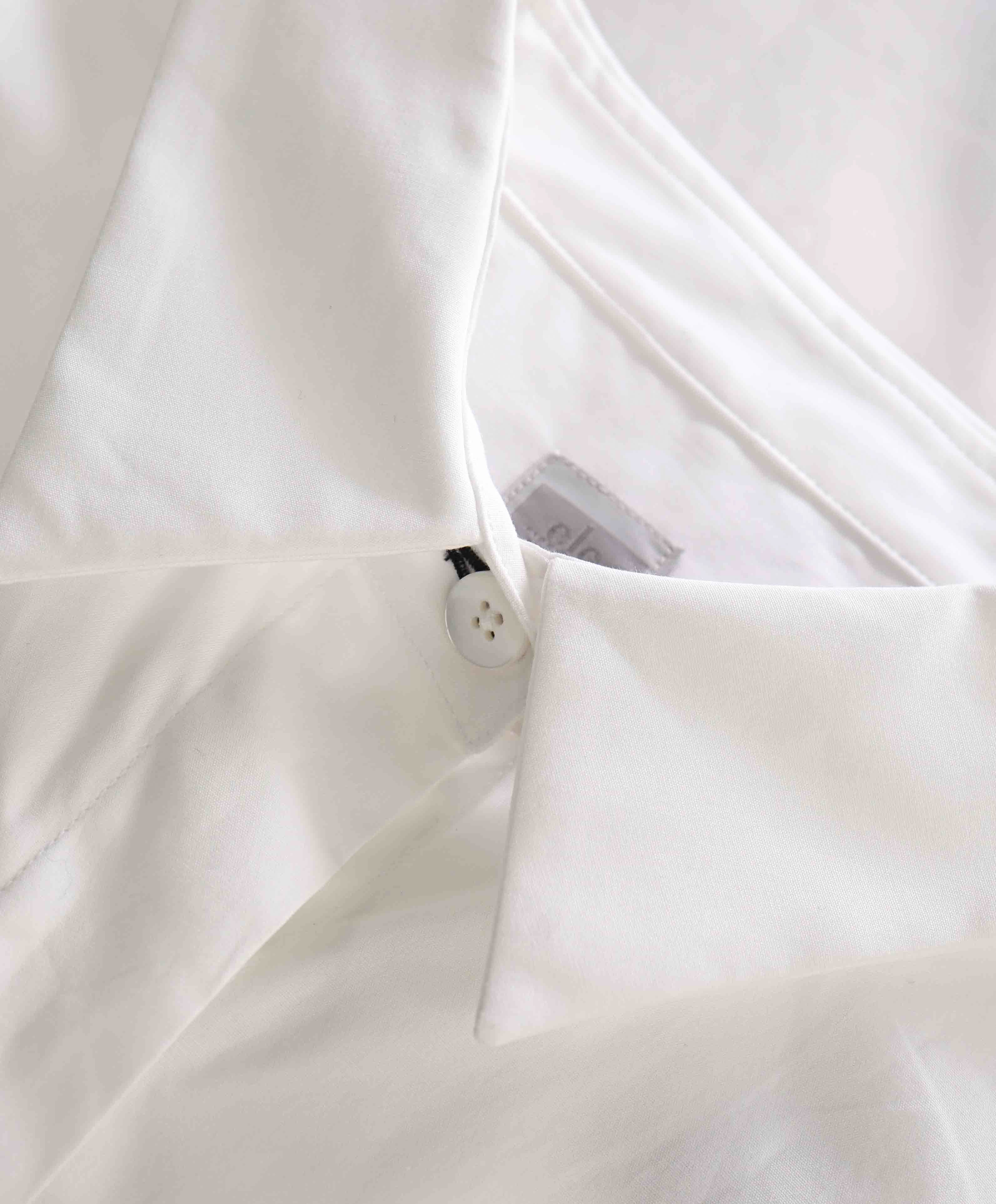 $395 ELEVENTY - TIPPED White Button Down Long Sleeve Shirt Cotton - Multiple Sizes