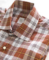 $395 ELEVENTY - Brown Check Plaid *Wide Spread Collar* Snap Shirt - M