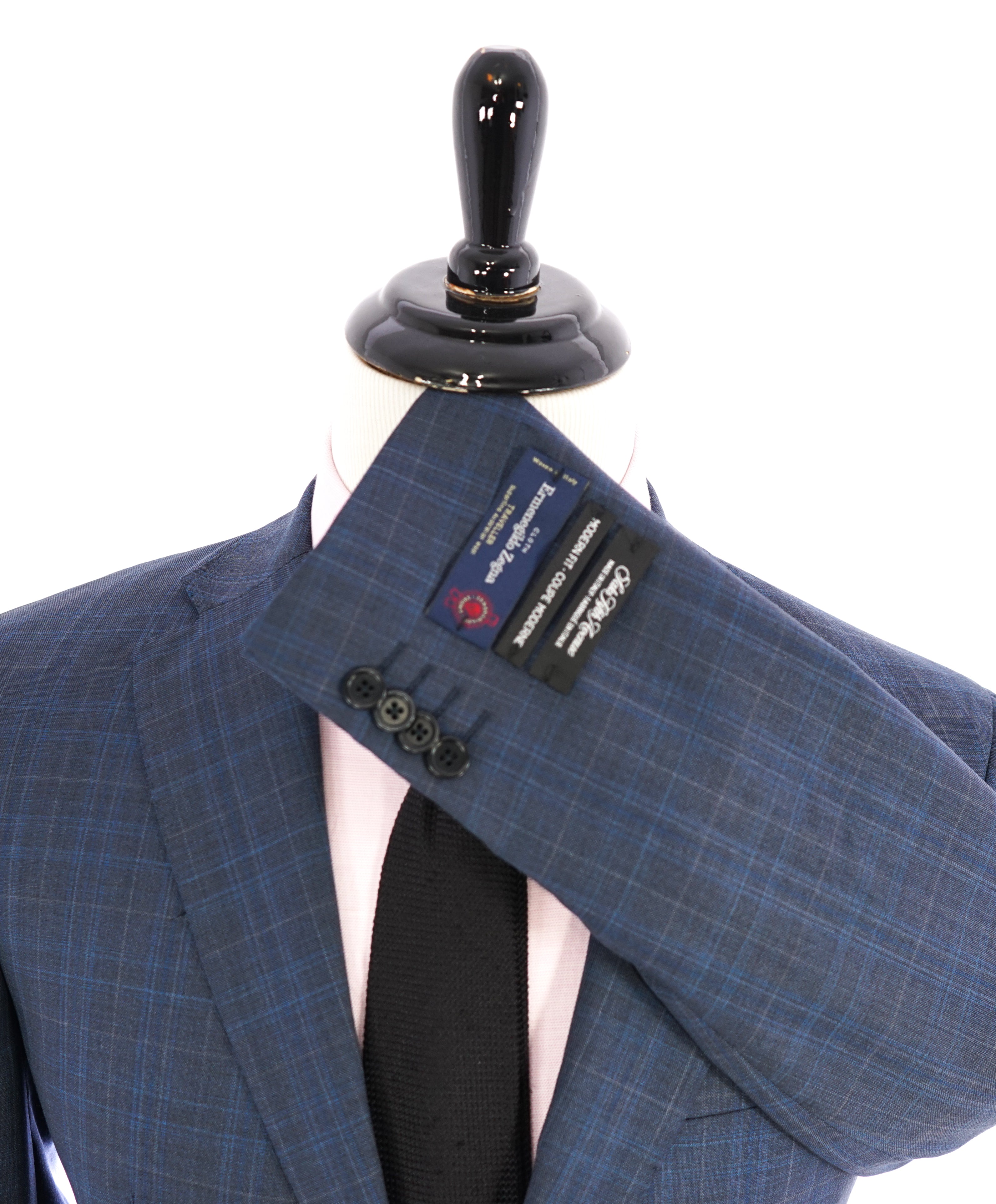 ERMENEGILDO ZEGNA - By SFA *TRAVELLER/ AUSTRALIAN WOOL* Blue Gray Check Suit - 40S