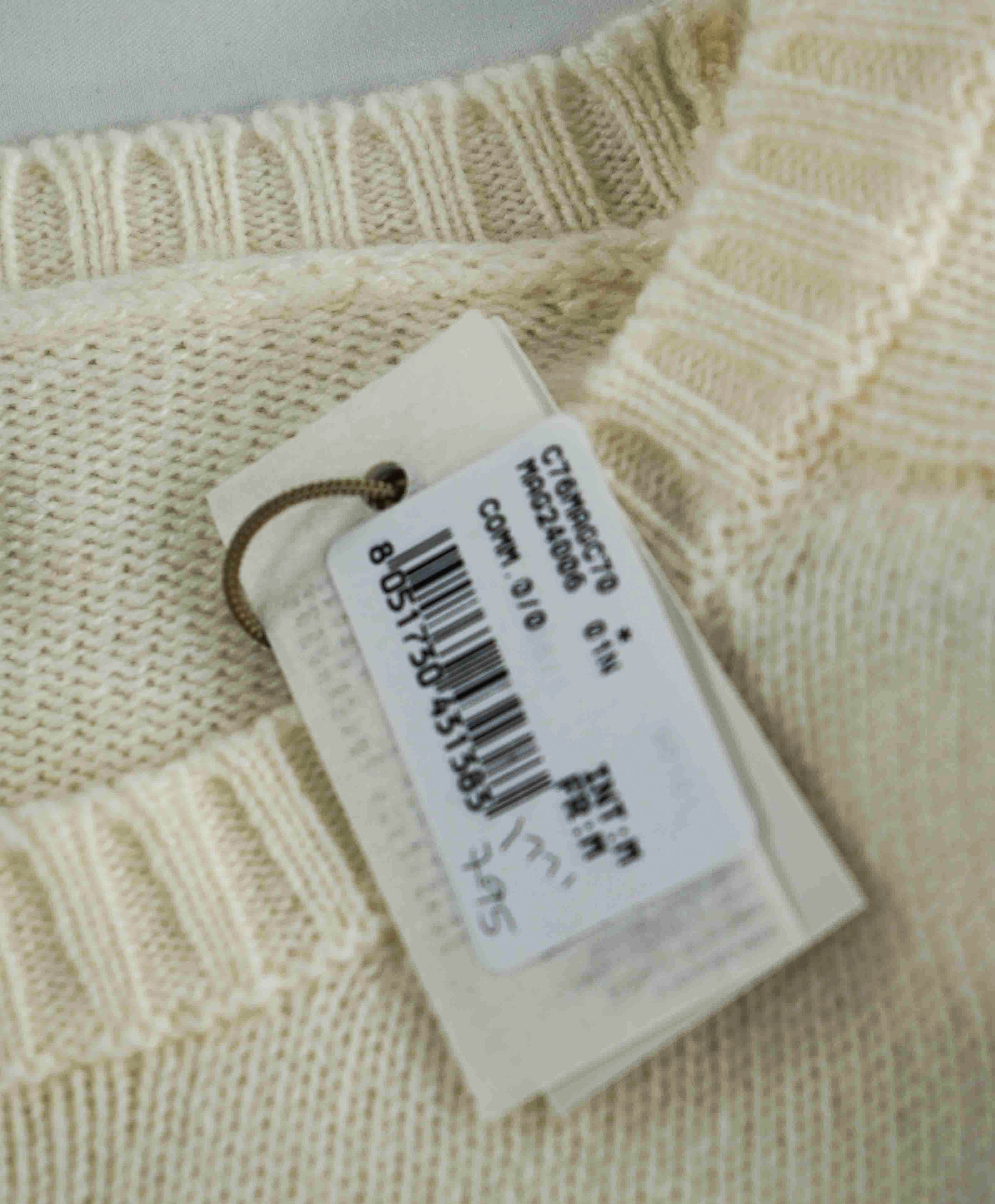 $745 ELEVENTY - *PURE CASHMERE* White Crewneck Sweater - M