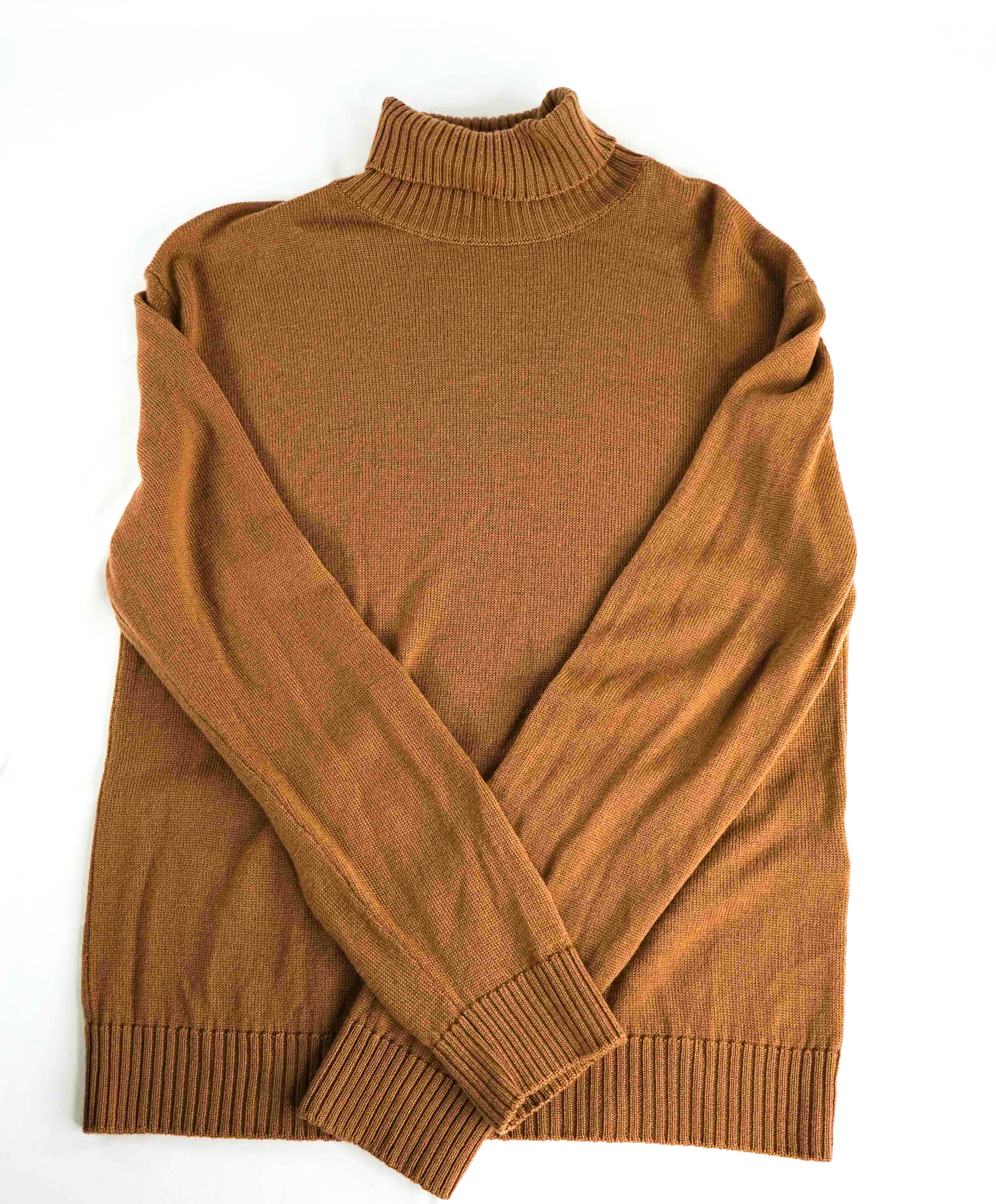 $595 ELEVENTY - Tobacco Brown *PLATINUM* Wool Turtleneck Sweater - M