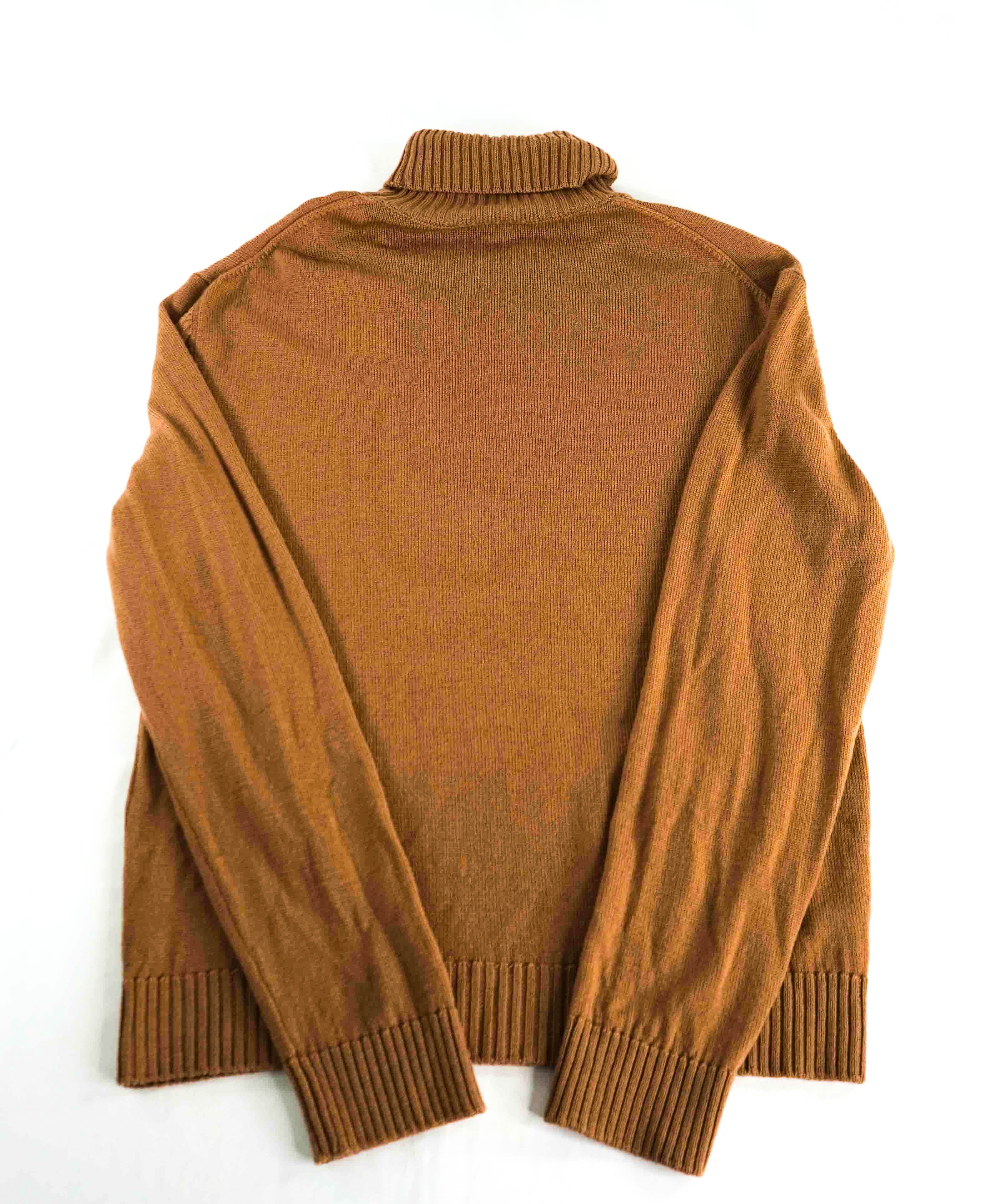 $595 ELEVENTY - Tobacco Brown *PLATINUM* Wool Turtleneck Sweater - M