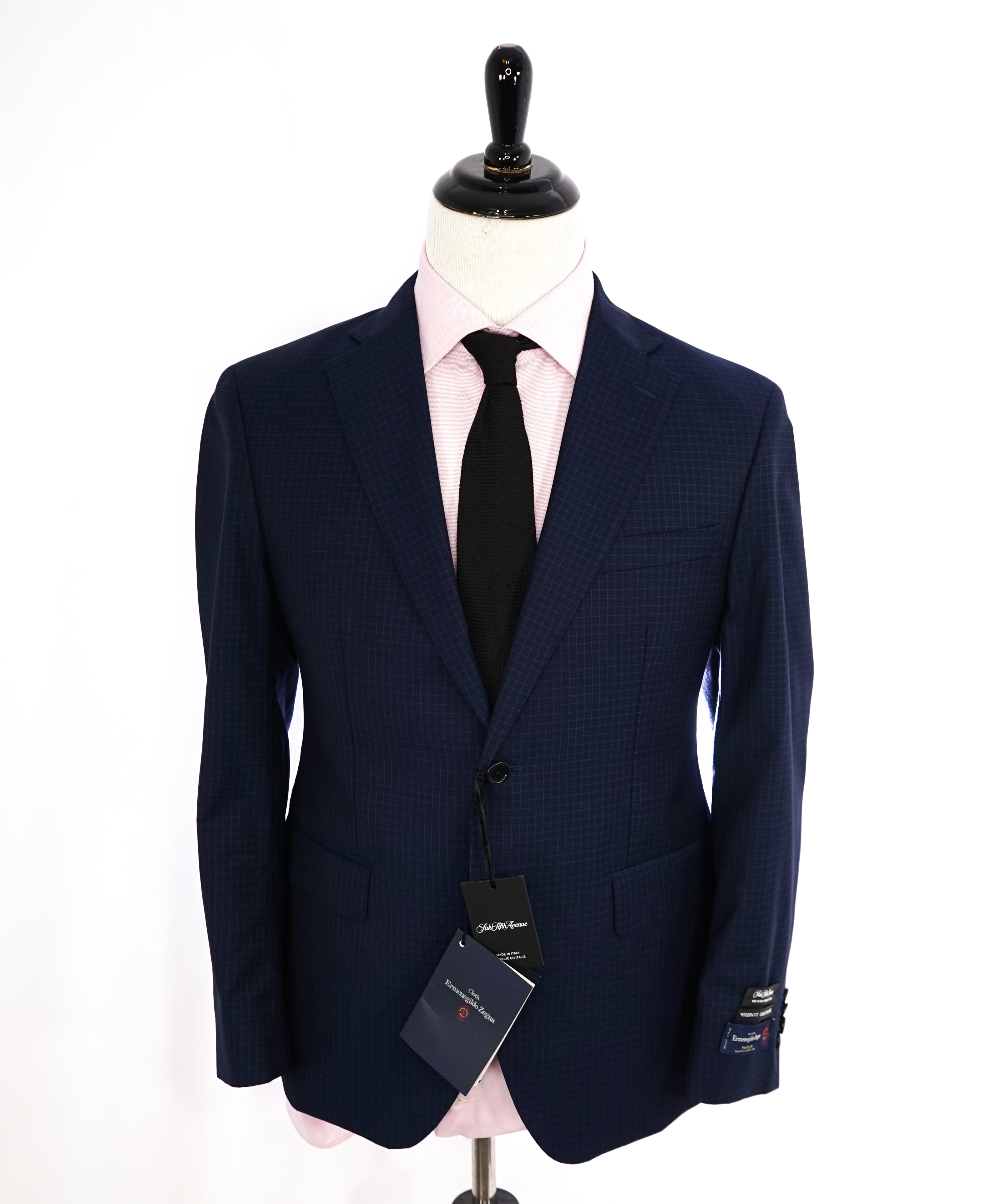 ERMENEGILDO ZEGNA - By SFA *TRAVELLER/ AUSTRALIAN WOOL* Blue Box Check Suit - 40S