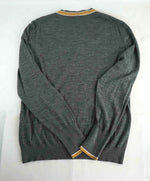 $895 ELEVENTY - *PLATINUM* Gray Camel MOP Button Cardigan Sweater - M