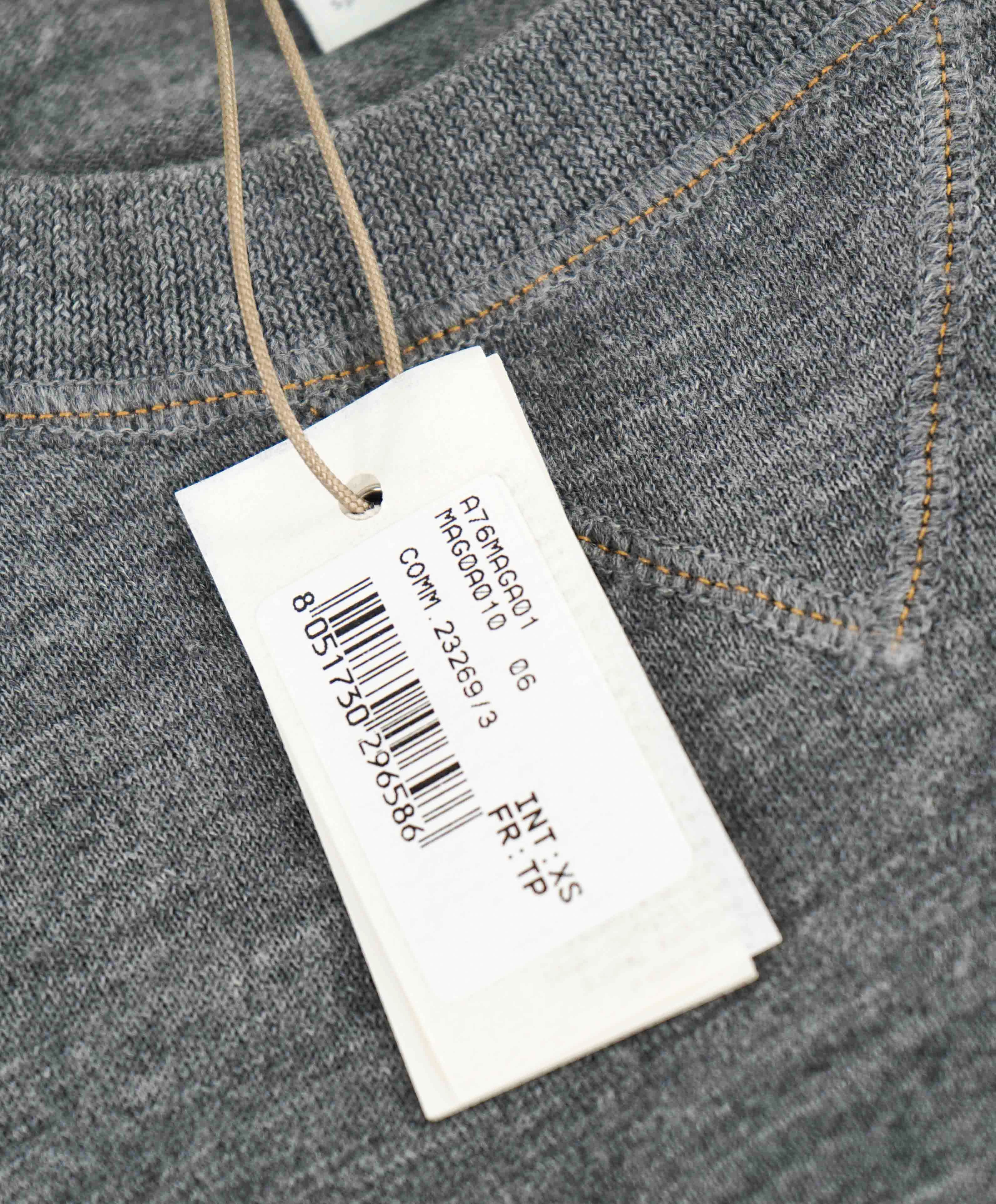 $595 ELEVENTY - *PLATINUM* Gray Merino Wool Crewneck Sweater - XS