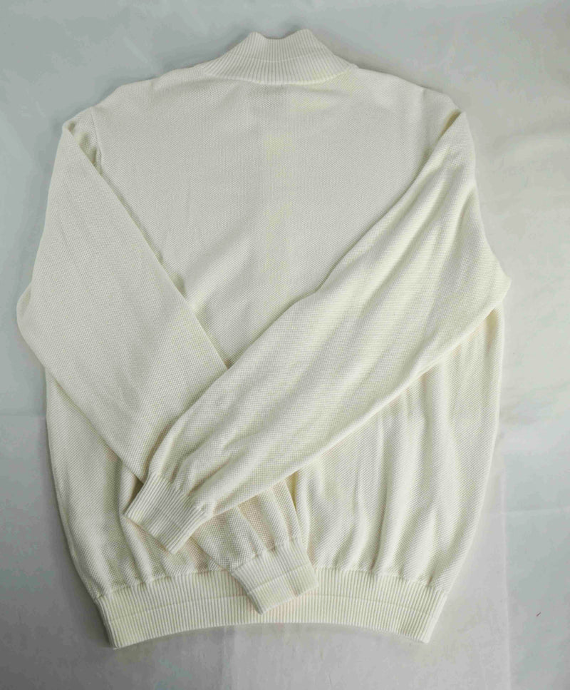 $695 ELEVENTY - *PLATINUM* White Mock Neck Cardigan Sweater Jacket - M