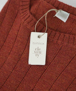 $495 ELEVENTY - *PLATINUM* Rust RIBBED Wool Crewneck Sweater - M