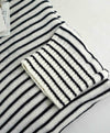 $495 ELEVENTY - Ivory / Navy Stripe Crewneck Wool Sweater - M