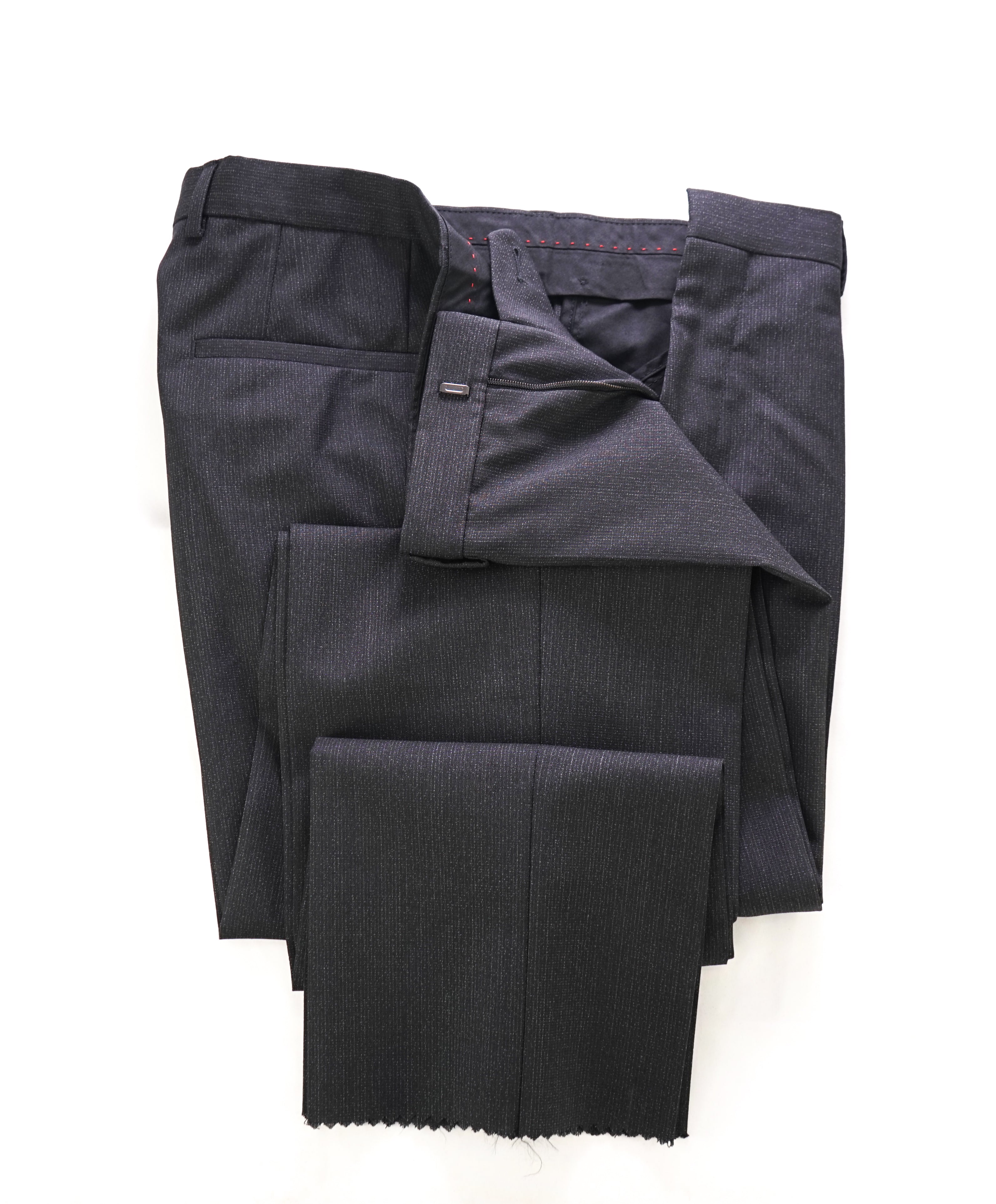 HUGO BOSS - Gray Abstract Check "Astian/Hets" Slim Flat Front Dress Pants - 32W